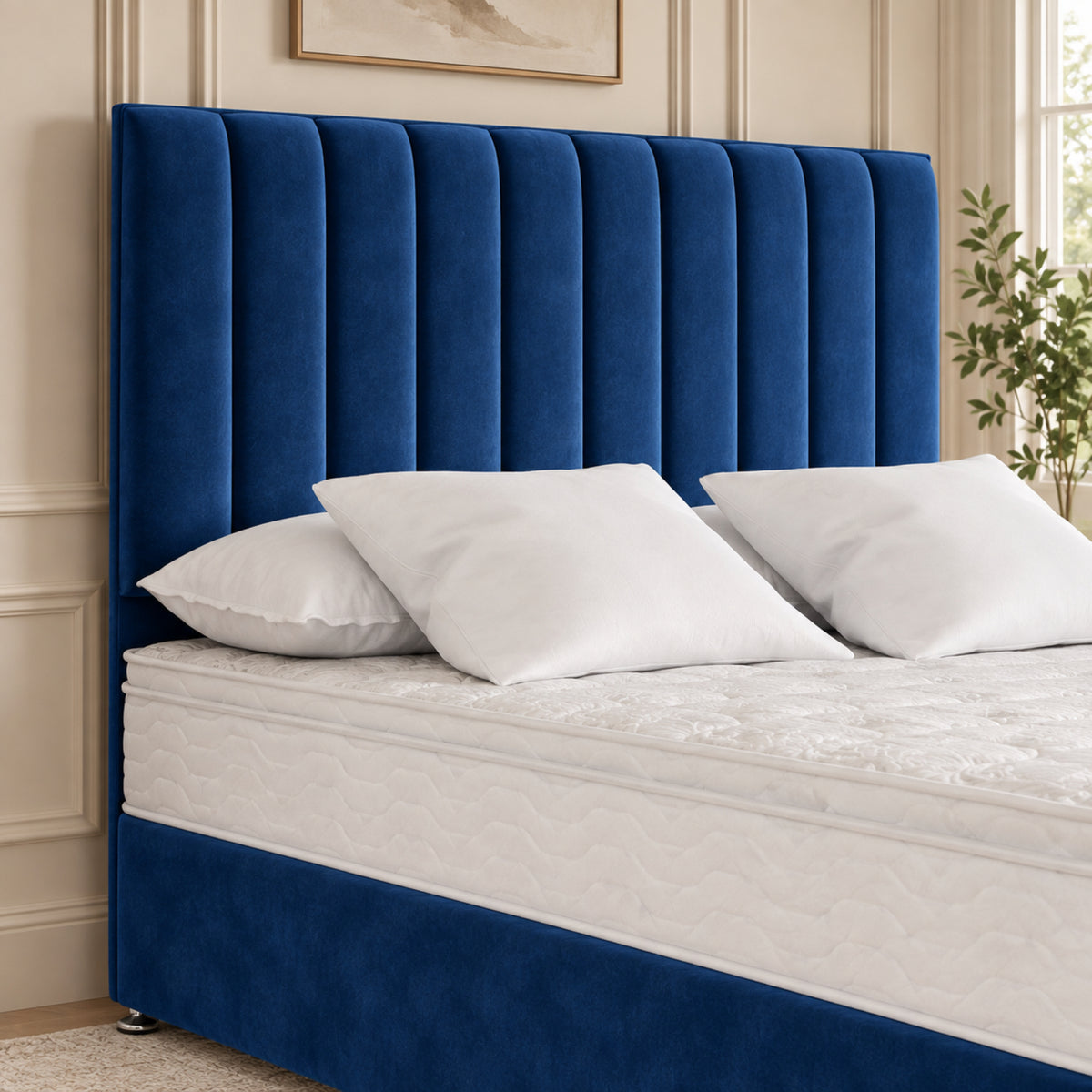 Maxton Divan Bed With Vertical Line Headboard
