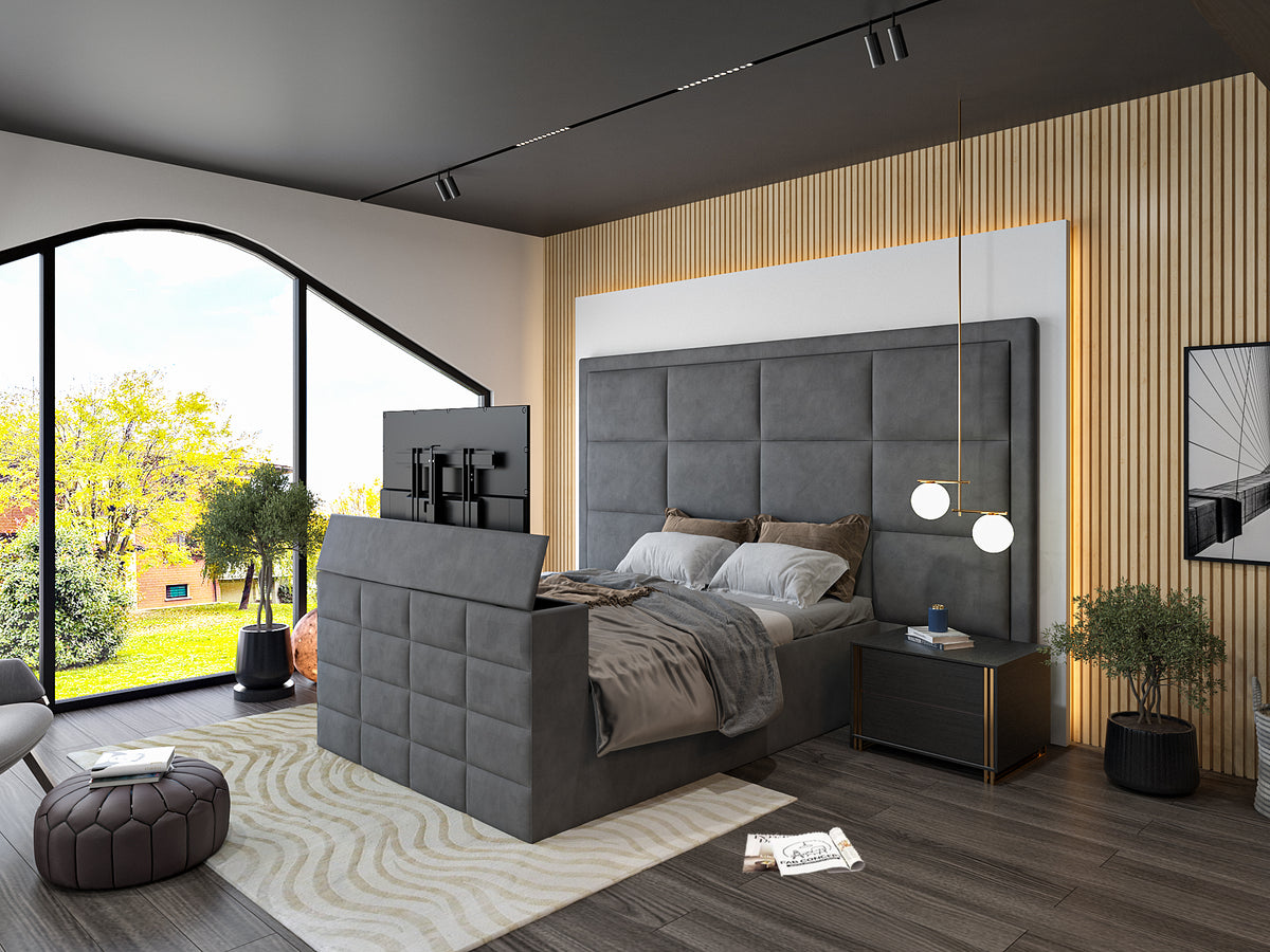 New York Upholstered TV Bed Frame