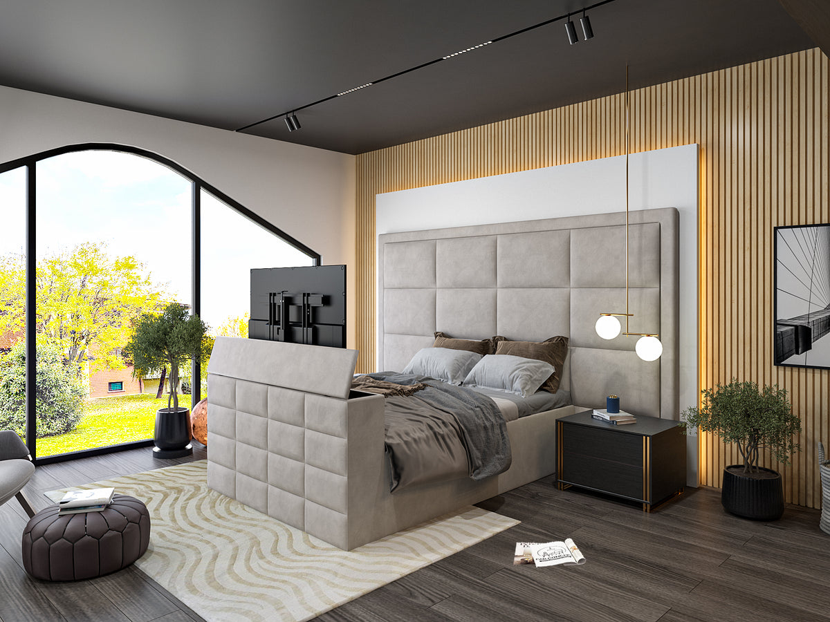 New York Upholstered TV Bed Frame