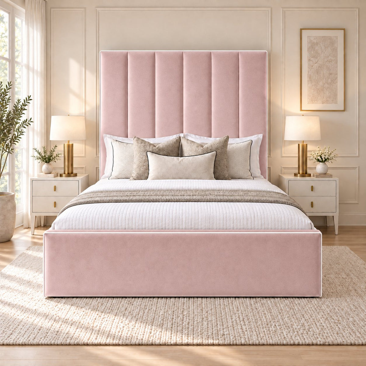 Noli bed in pink, front view