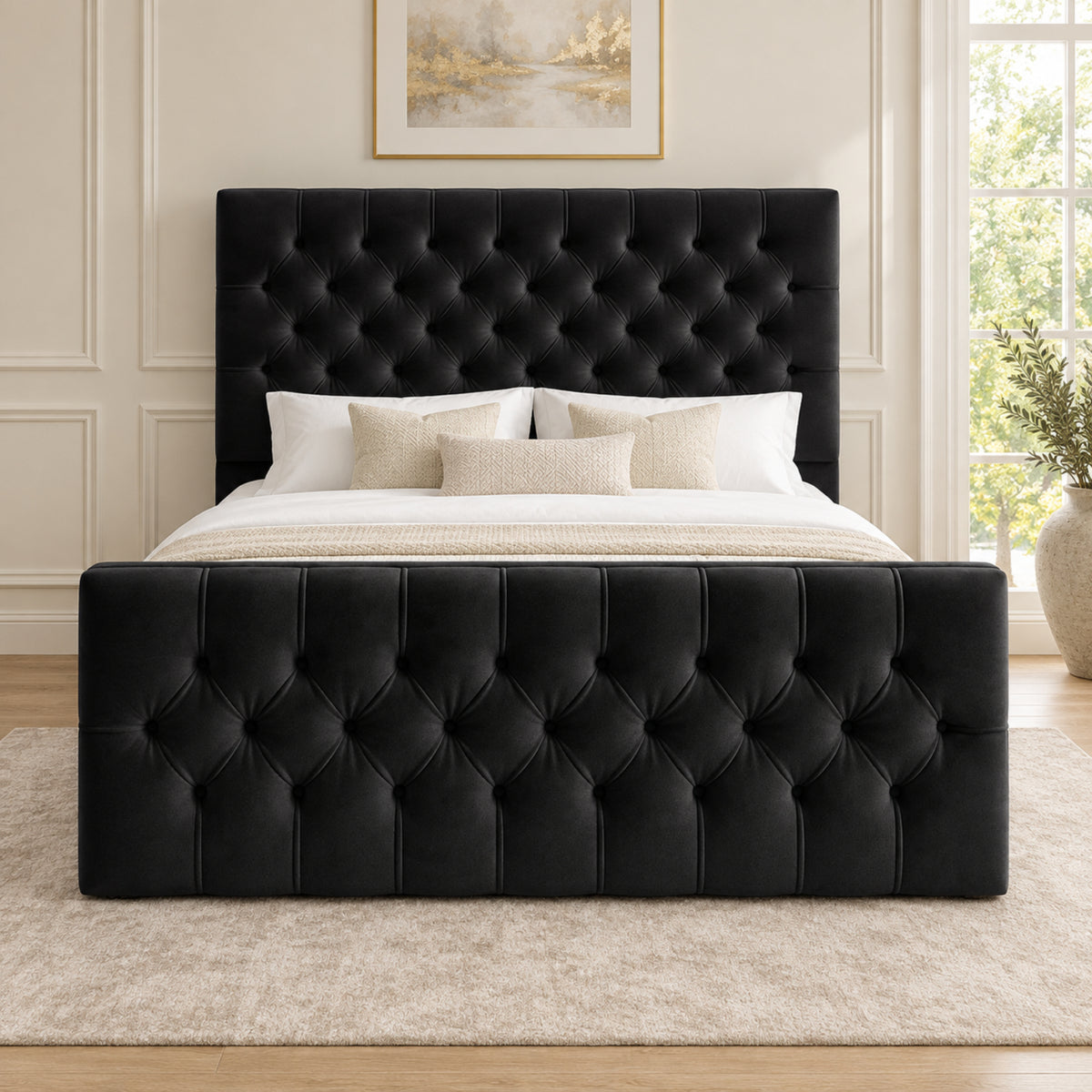 Novara Upholstered Soft Velvet Bed Frame