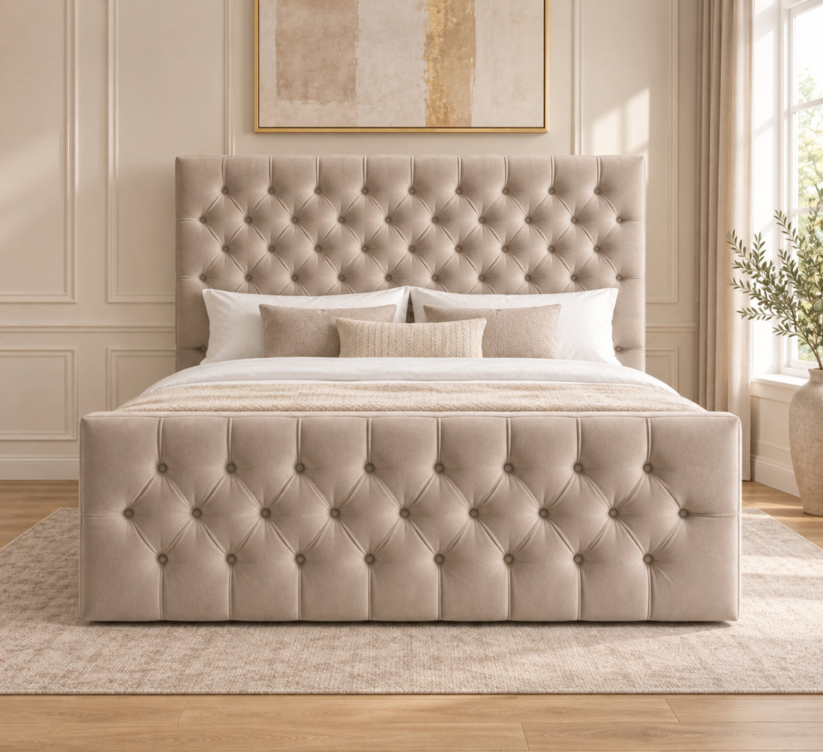 Novara Upholstered Soft Velvet Bed Frame