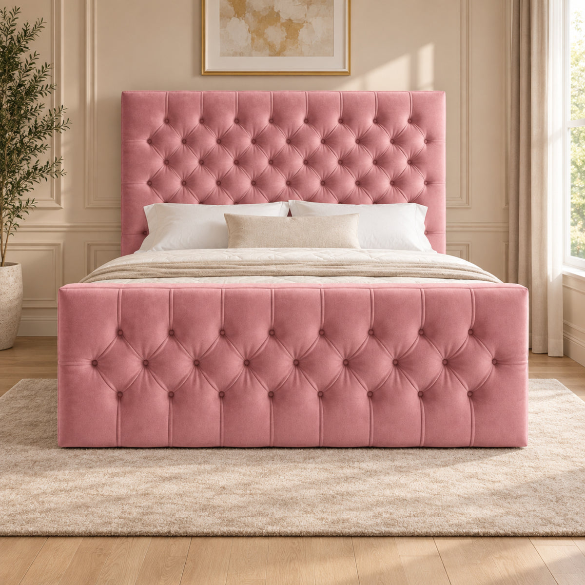 Novara Upholstered Soft Velvet Bed Frame