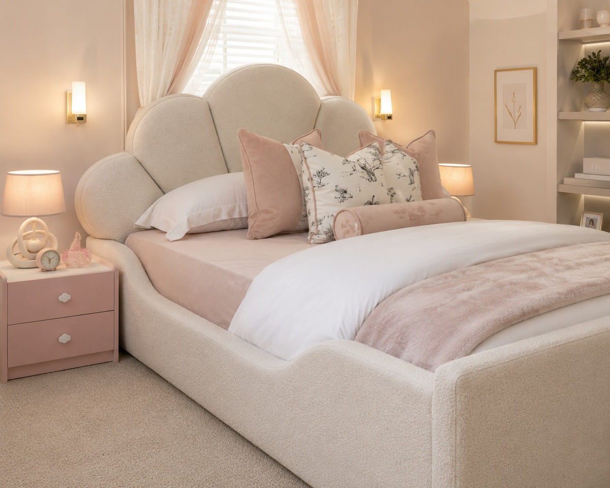Nuvola Cloud Scalloped Headboard Kids Bed Frame