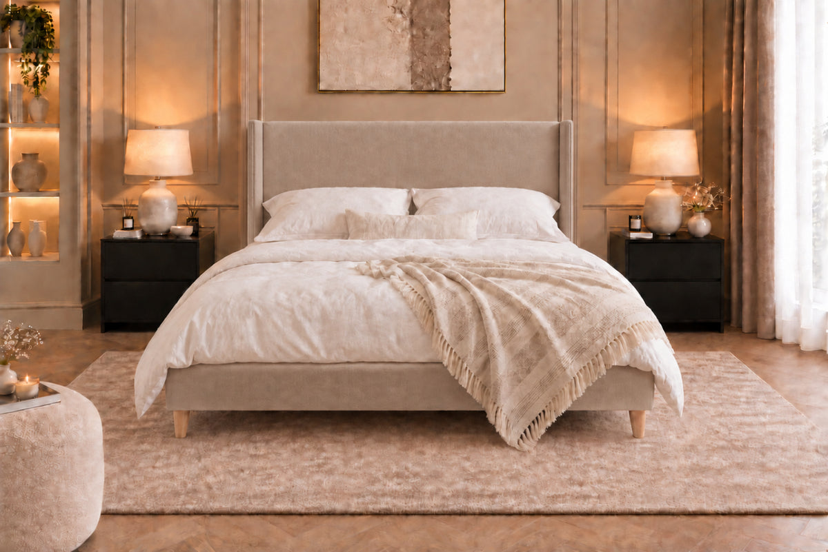 Juliette Boucle Upholstered Bed Frame