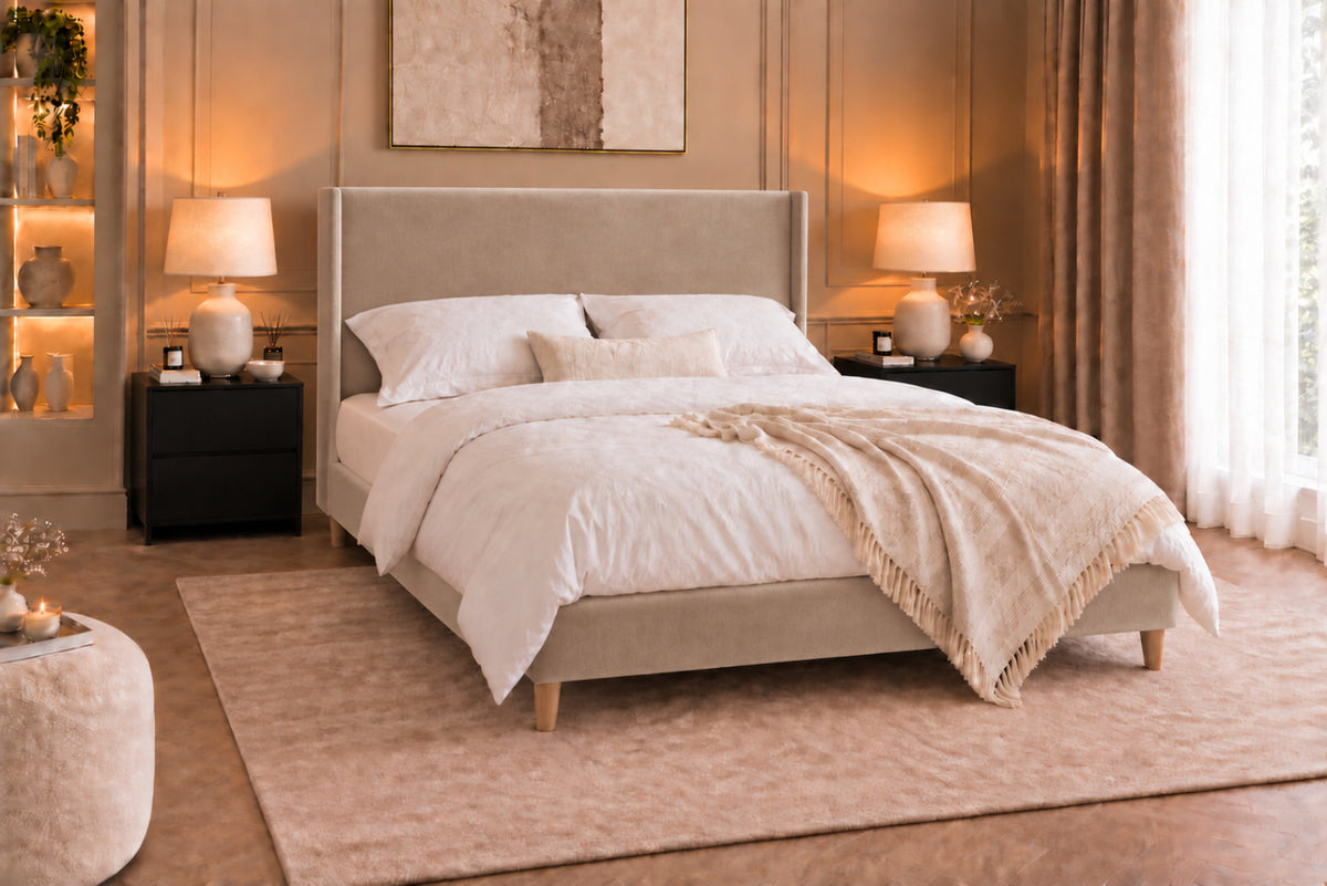 Juliette Boucle Upholstered Bed Frame