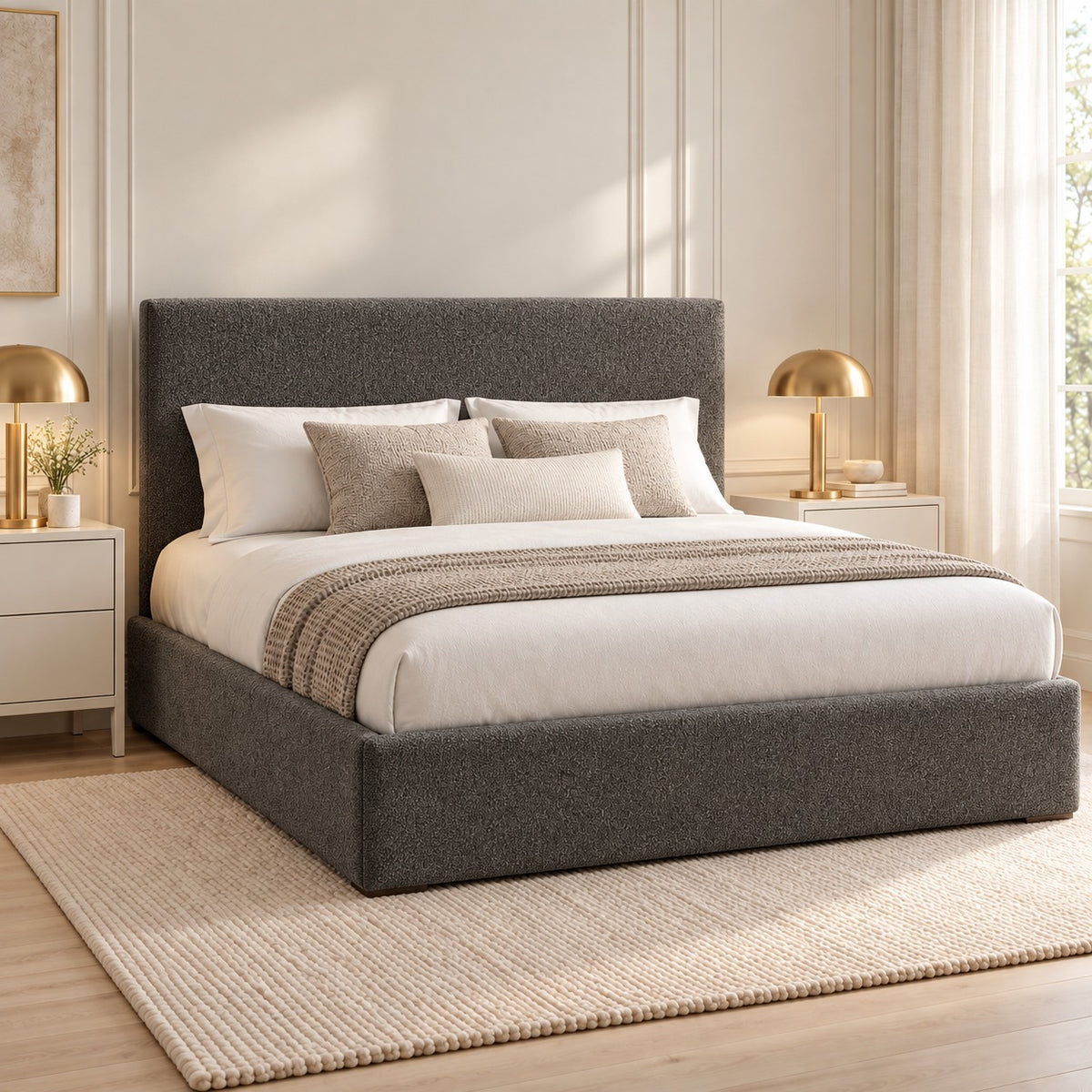 Pierre Boucle Upholstered Bed Frame