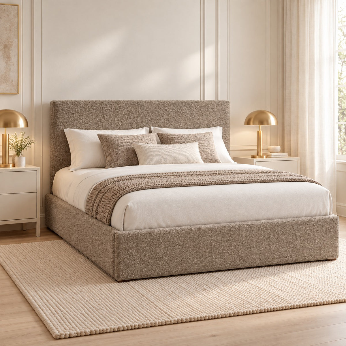 Pierre Boucle Upholstered Bed Frame
