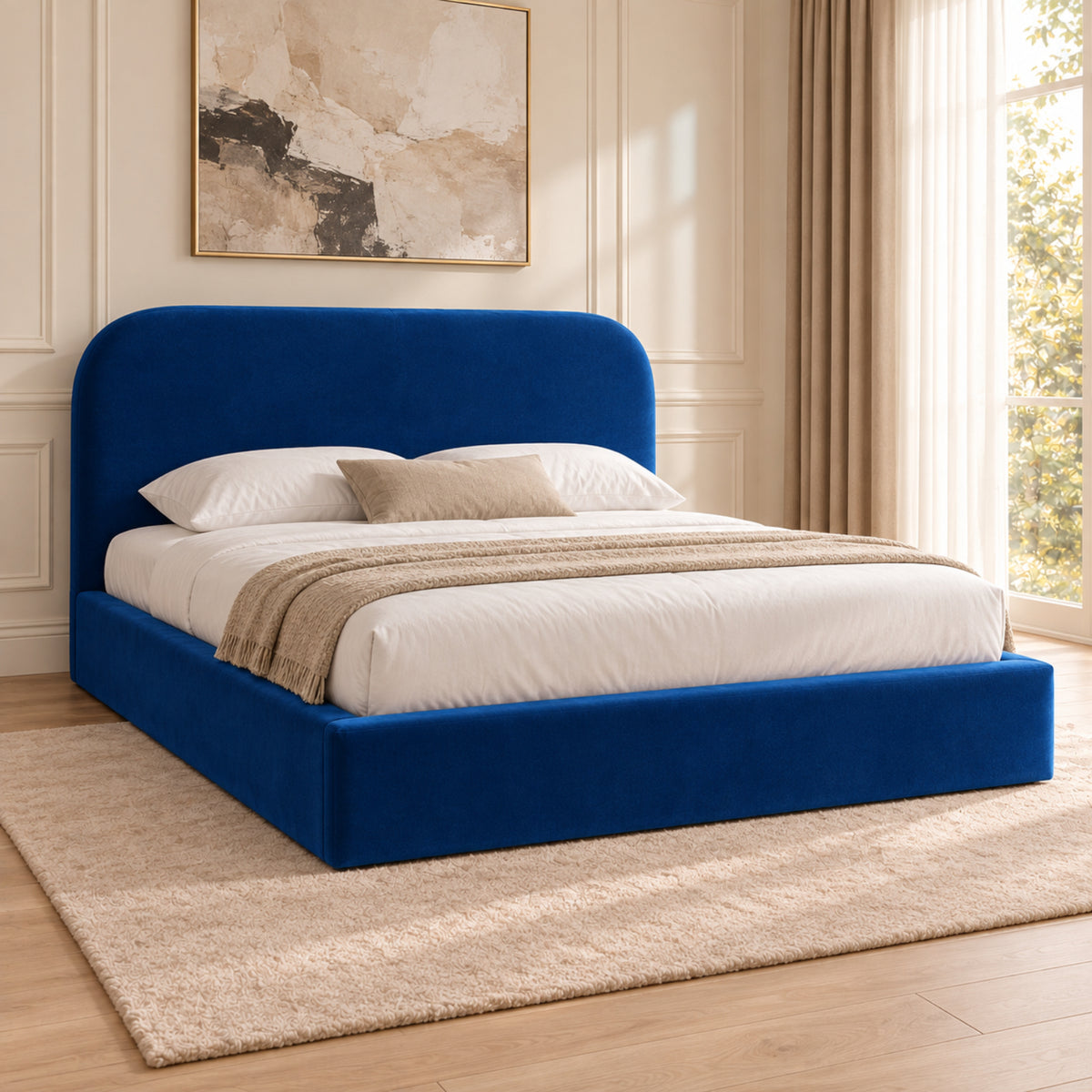 Quincy Boucle Upholstered Bed Frame