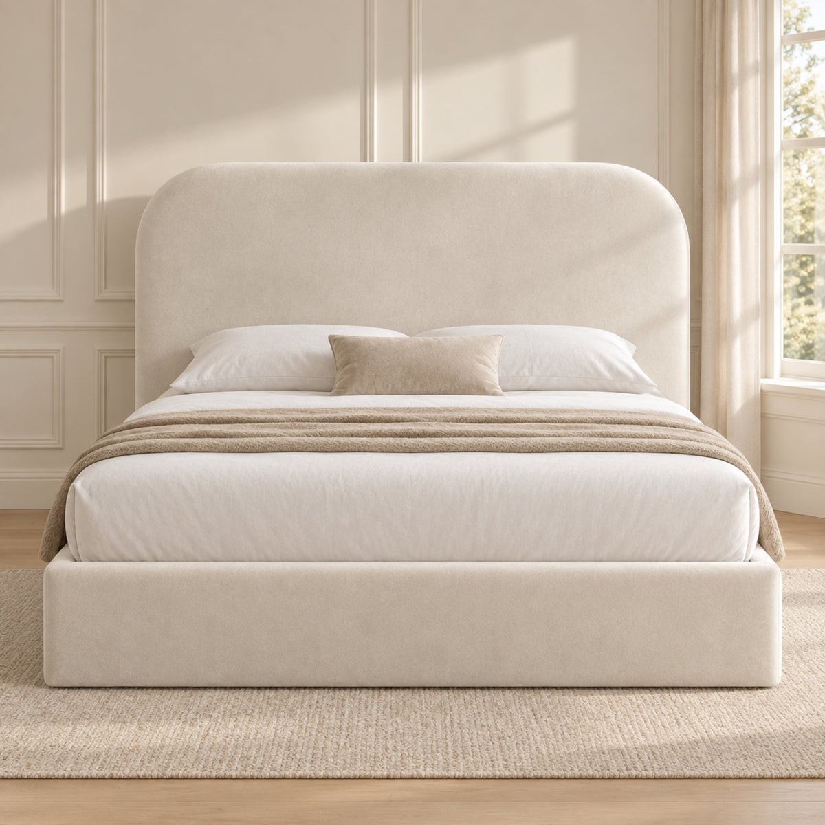 Quincy Boucle Upholstered Bed Frame