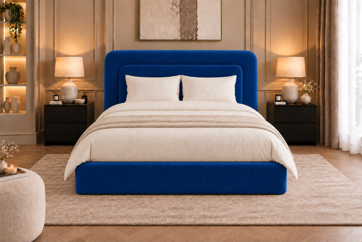 Scilla bed in blue, front view