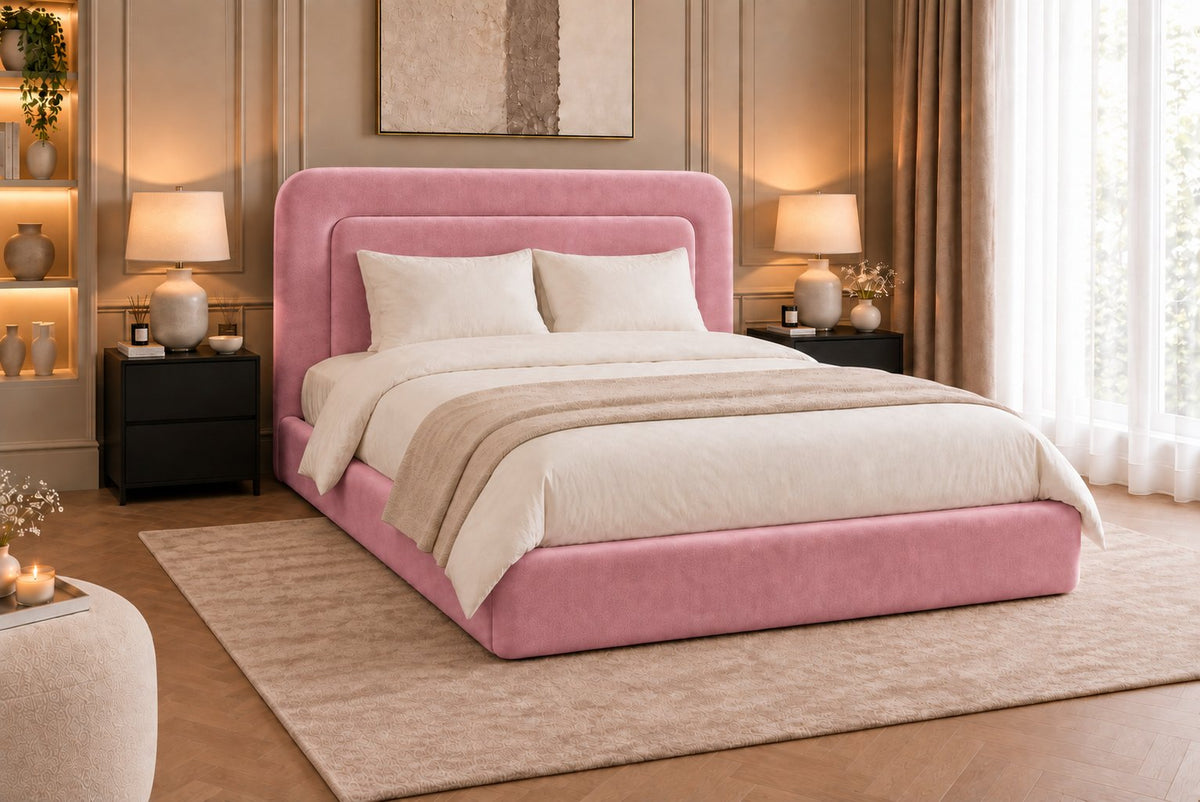 Scilla bed in pink, side view