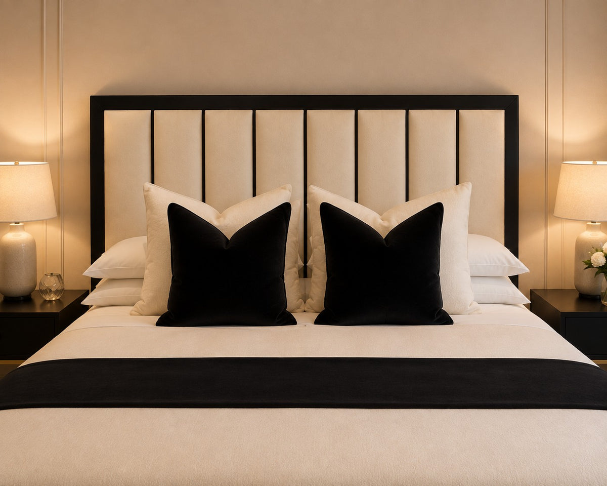 Udine Contrast Framed Vertical Panel Headboard Upholstered Bed Frame