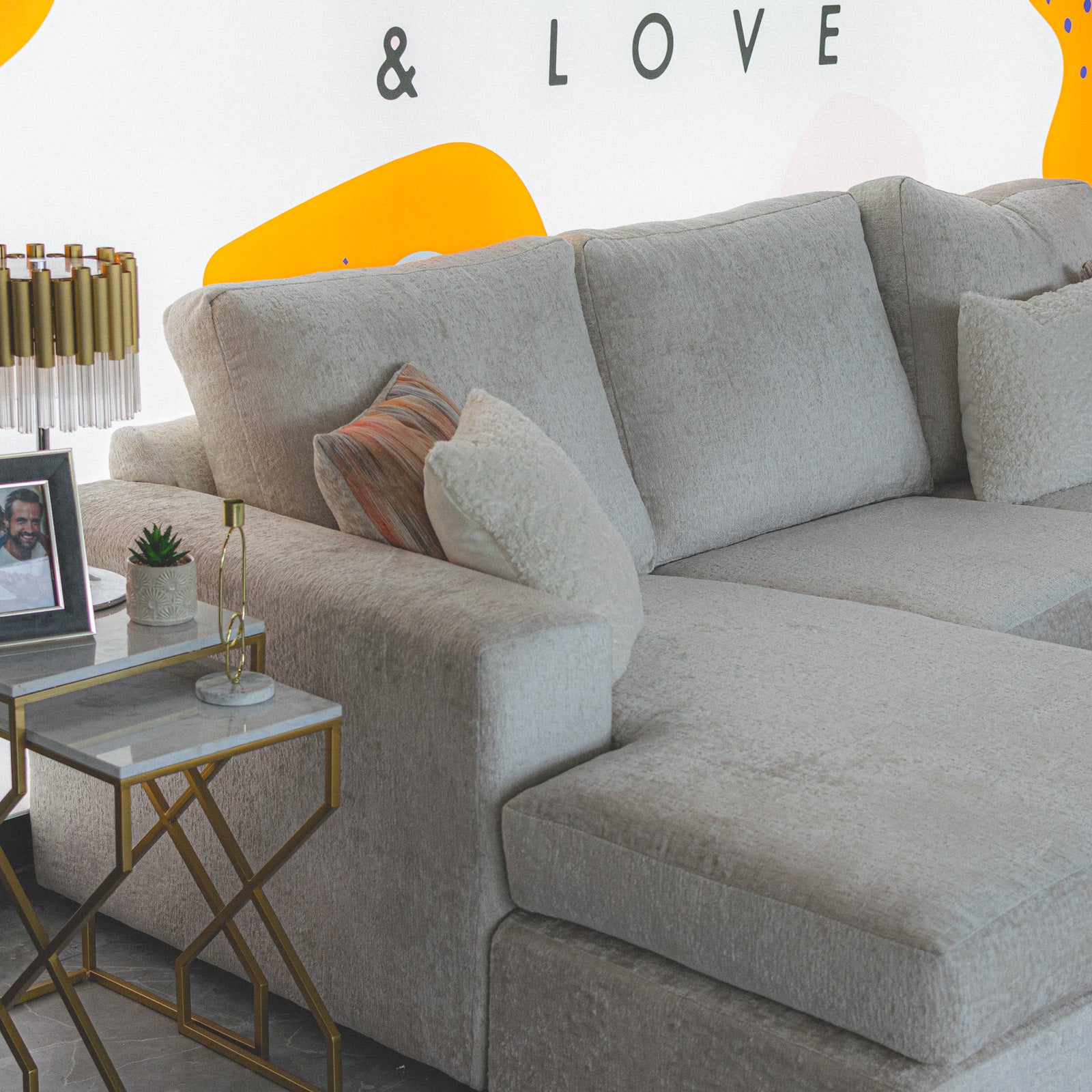 Arianna Madrid Oyster Corner Chaise Lounge Sofa