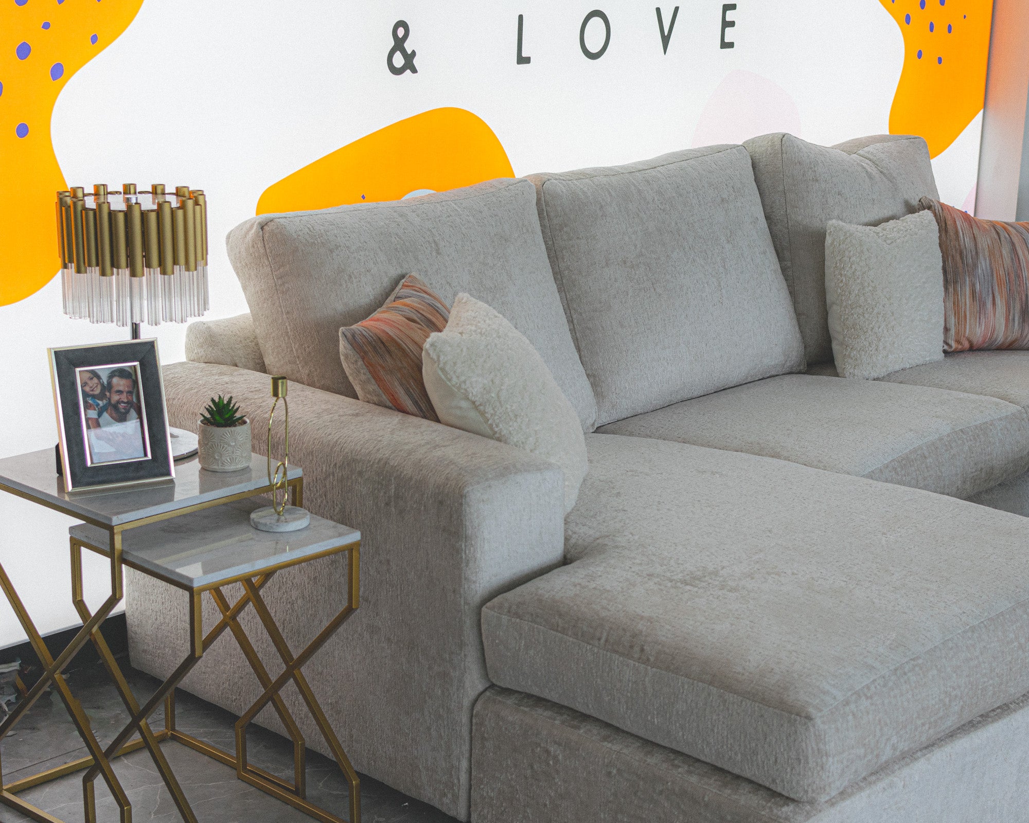 Arianna Madrid Oyster Corner Chaise Lounge Sofa