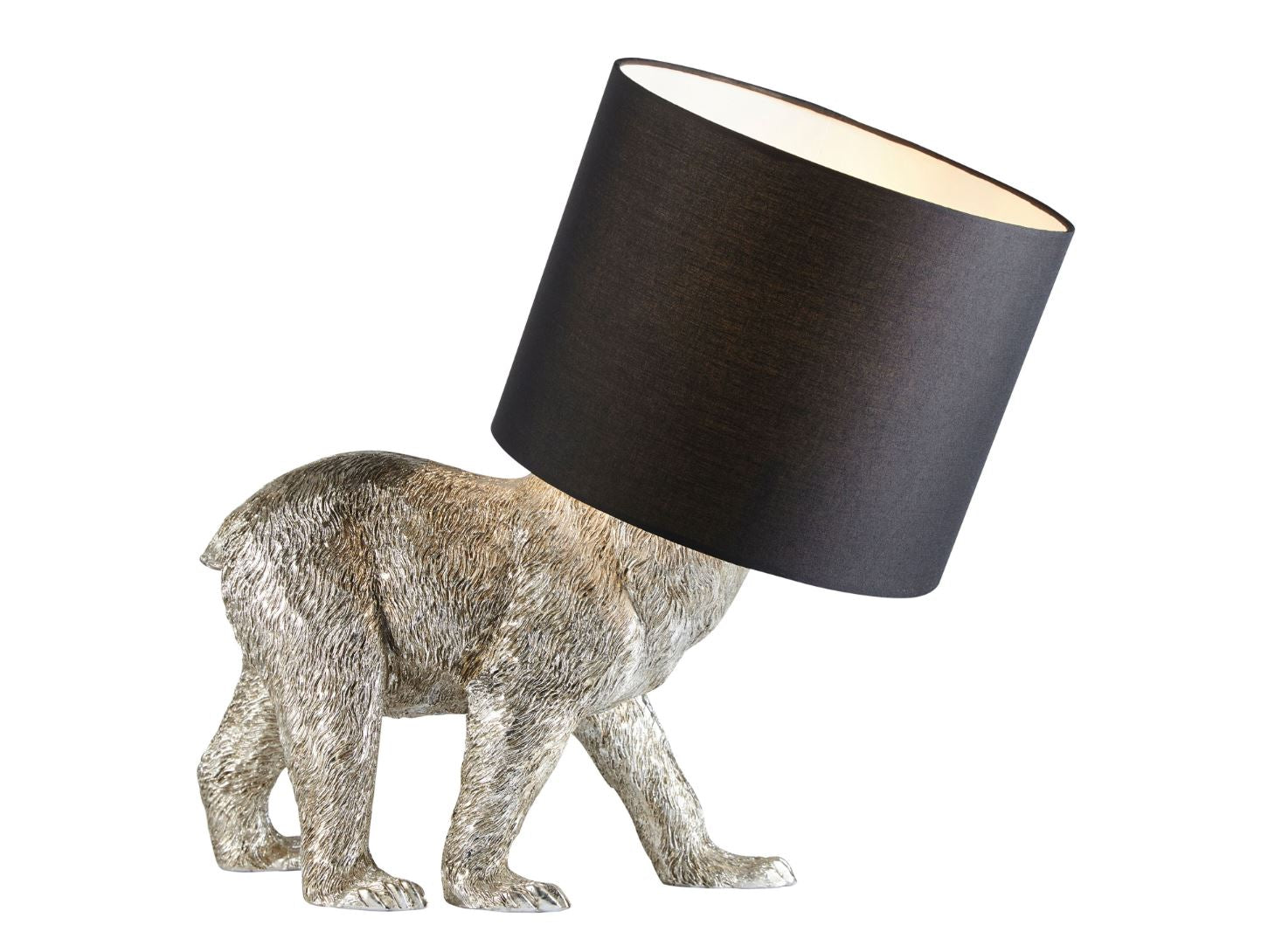 Grizzly Gleam Vintage Silver Table Lamp