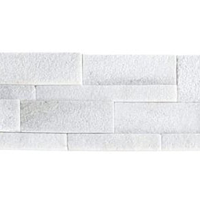 Splitface Platinum White Matt Feature Wall Tile 15cm x 60cm