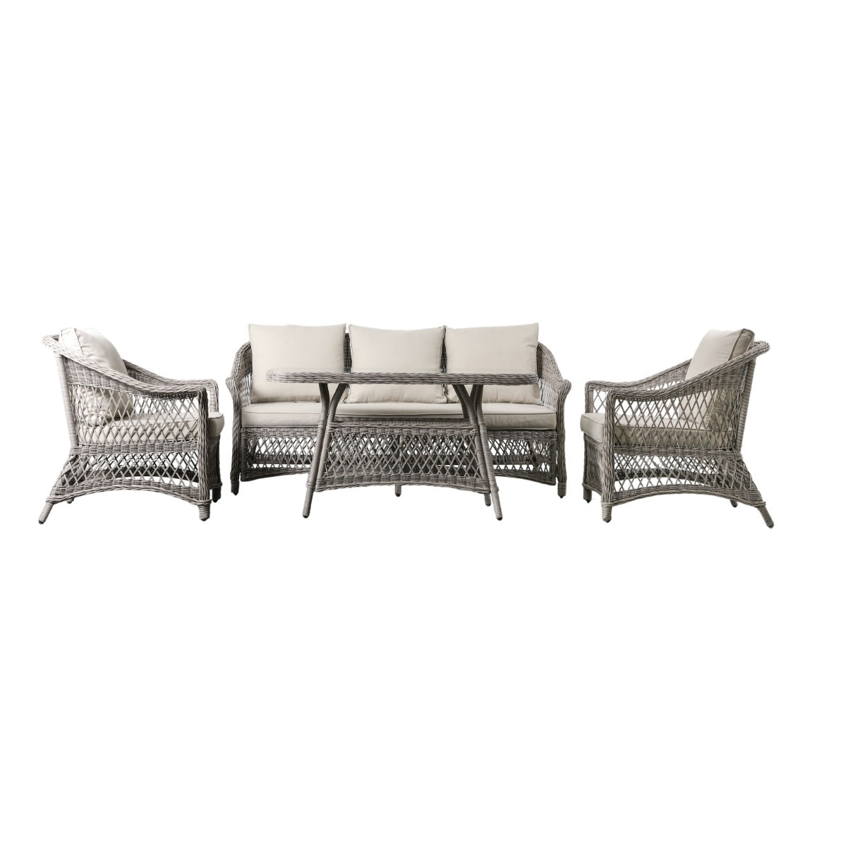 Weathered Grey Outdoor Sofa Tea Set