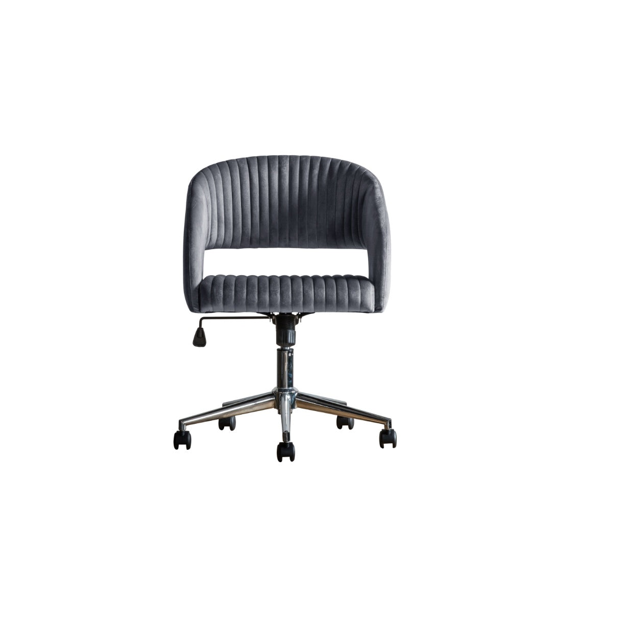 LuxeSeat Charcoal Velvet Swivel Chair