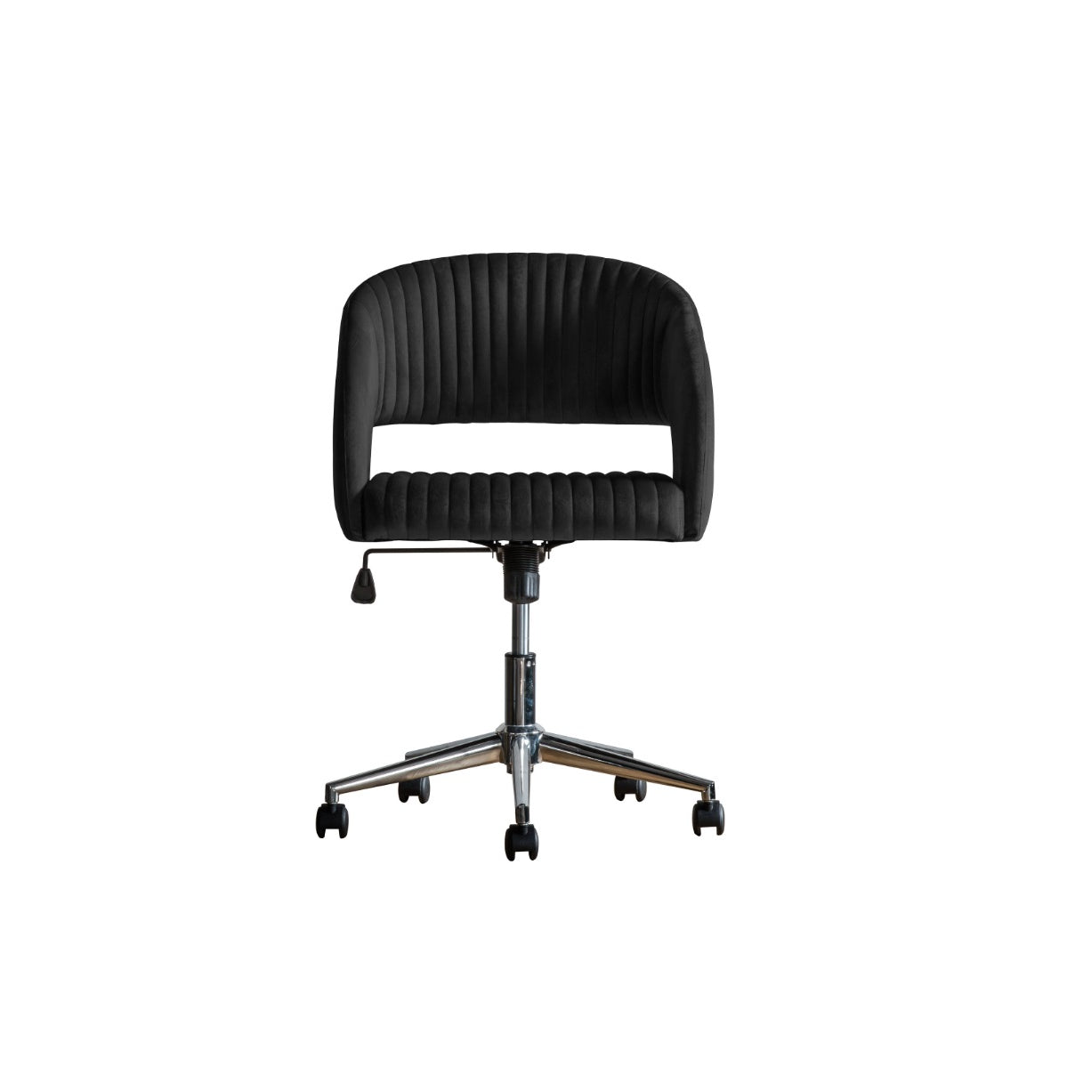 LuxeSeat Black Velvet Swivel Chair
