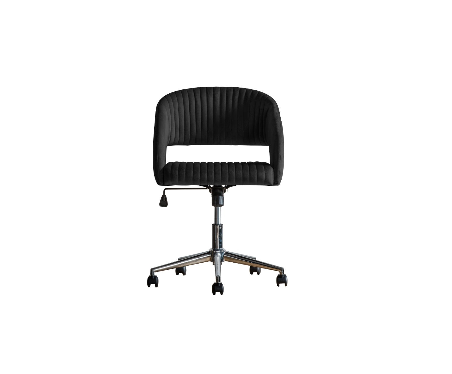 LuxeSeat Black Velvet Swivel Chair