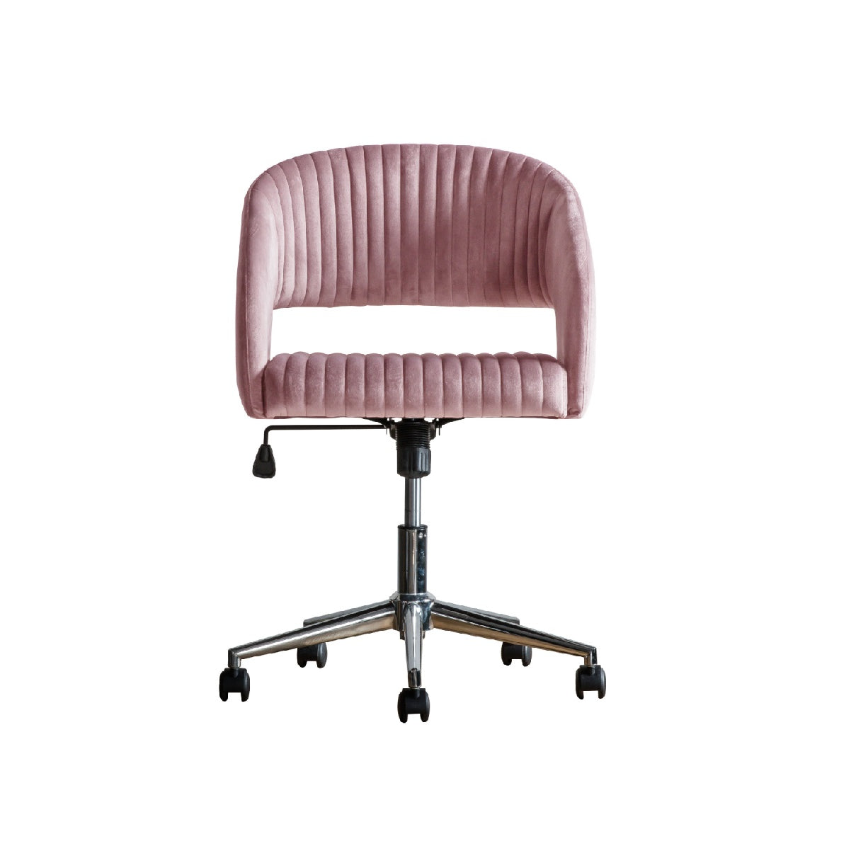 LuxeSeat Pink Velvet Swivel Chair