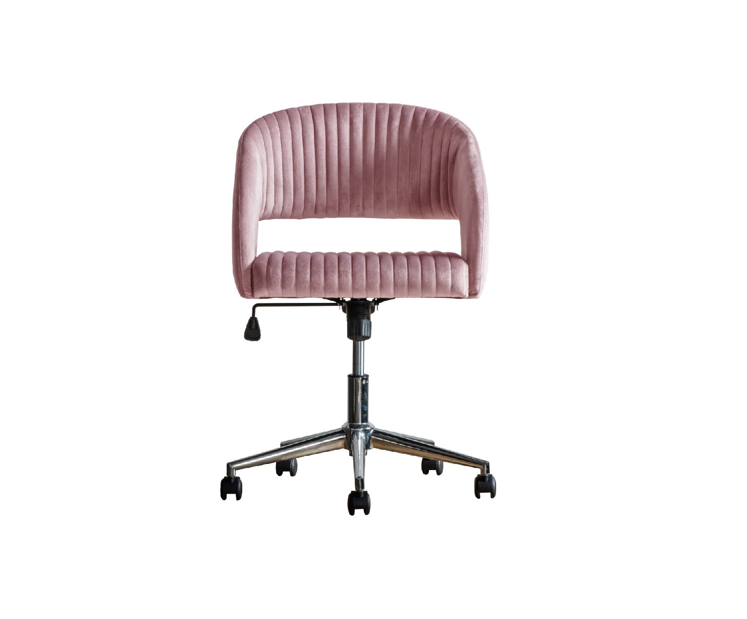 LuxeSeat Pink Velvet Swivel Chair