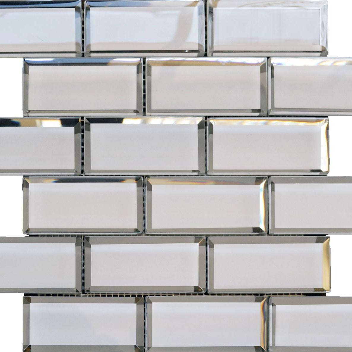 Piazza Silver Polished Mosaic Sheet 7.5cm x 15cm