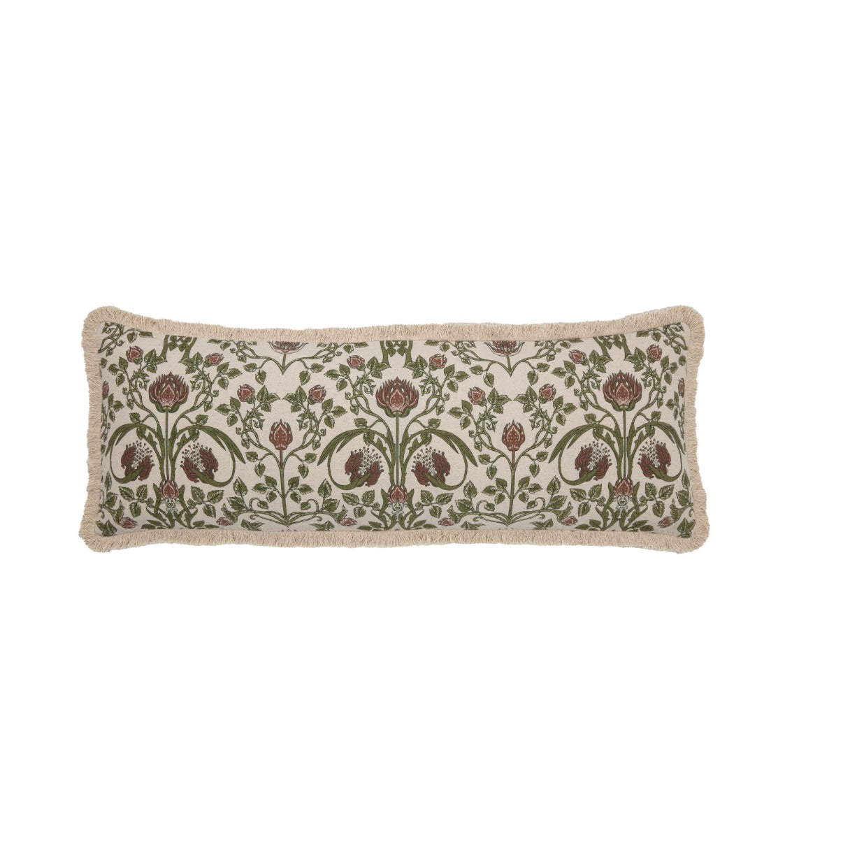Vintage Verdure Fringe Pillow Cover