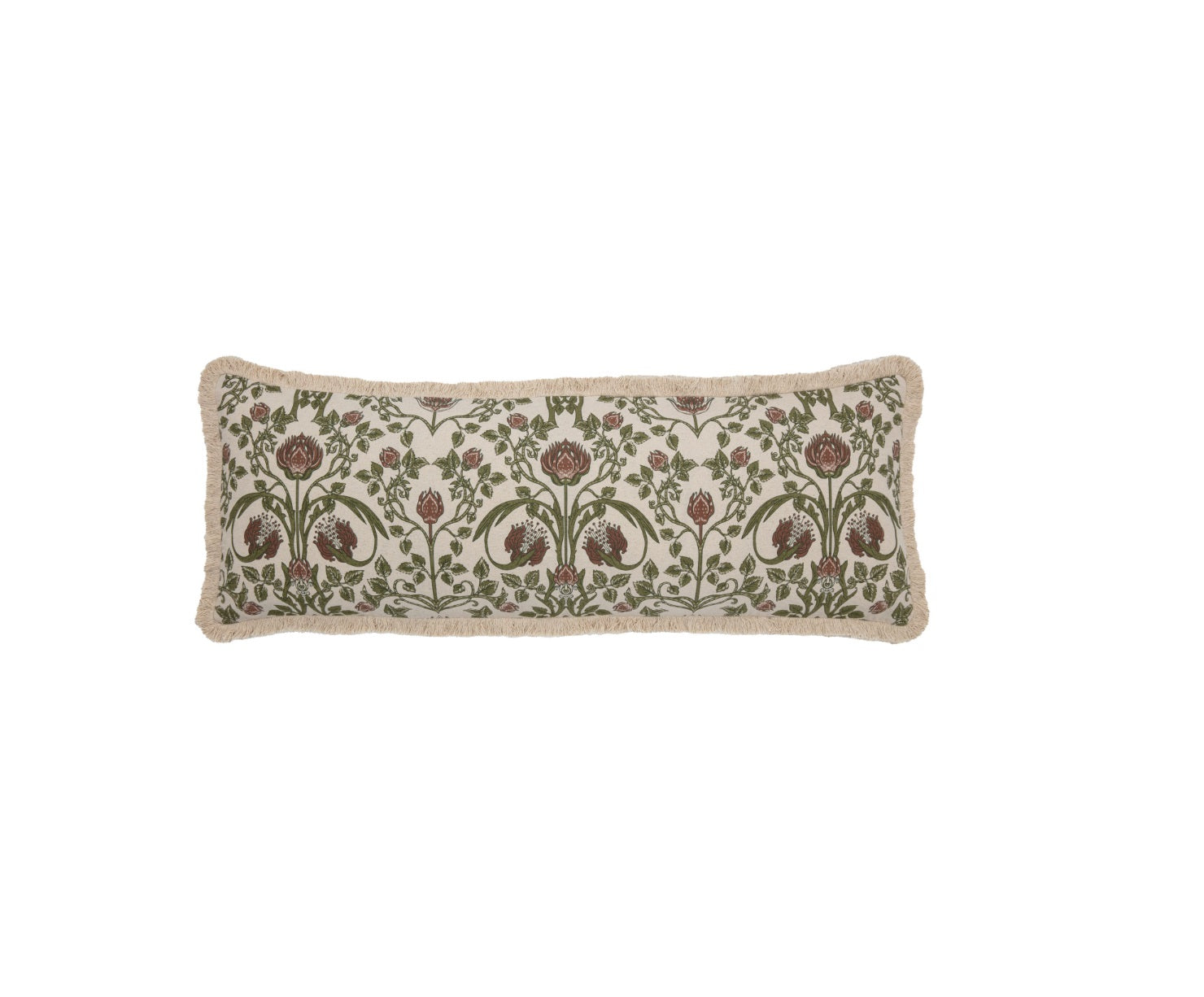 Vintage Verdure Fringe Pillow Cover