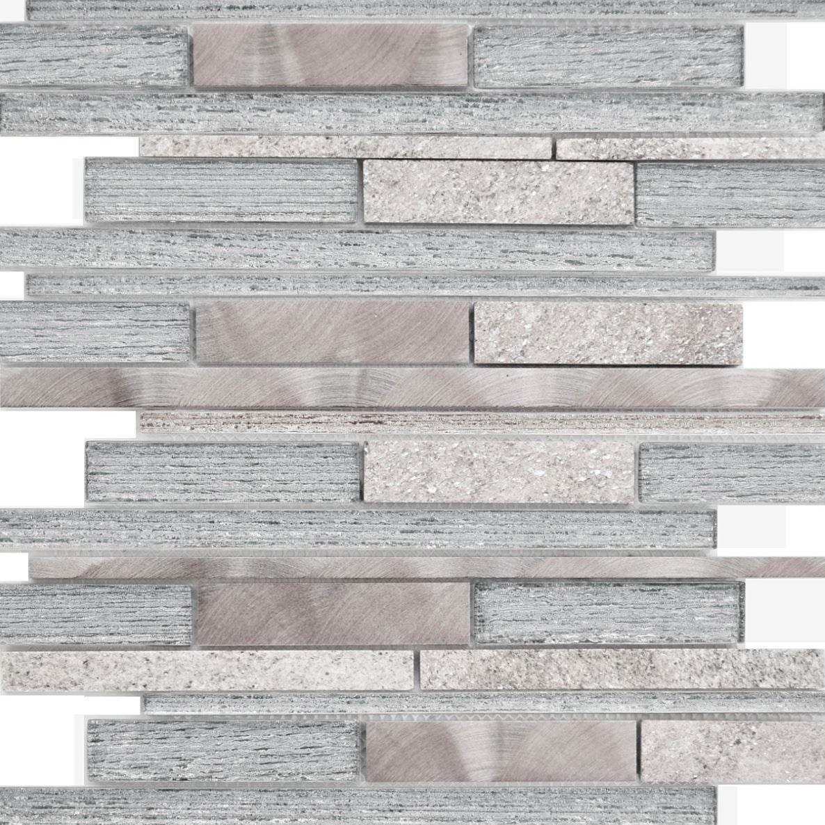 Nimbus White Strip Mosaic Sheet 30cm x 30cm