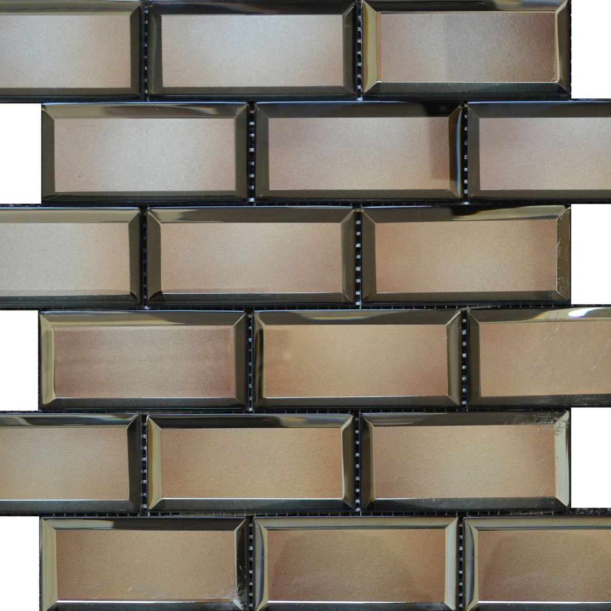 Piazza Mocha Polished Mosaic Sheet 7.5cm x 15cm