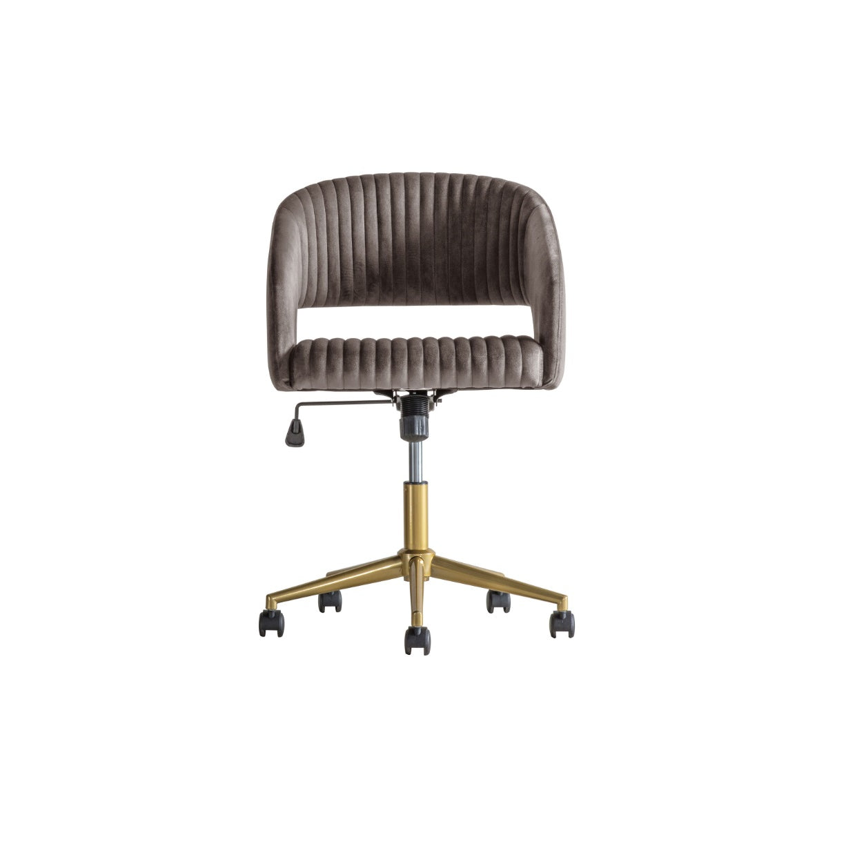 LuxeSeat Grey Velvet Swivel Chair