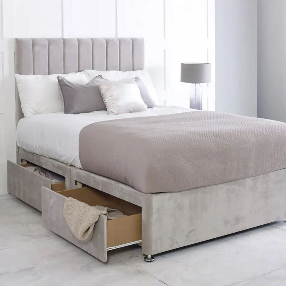Maxton Divan Bed With Vertical Line Headboard