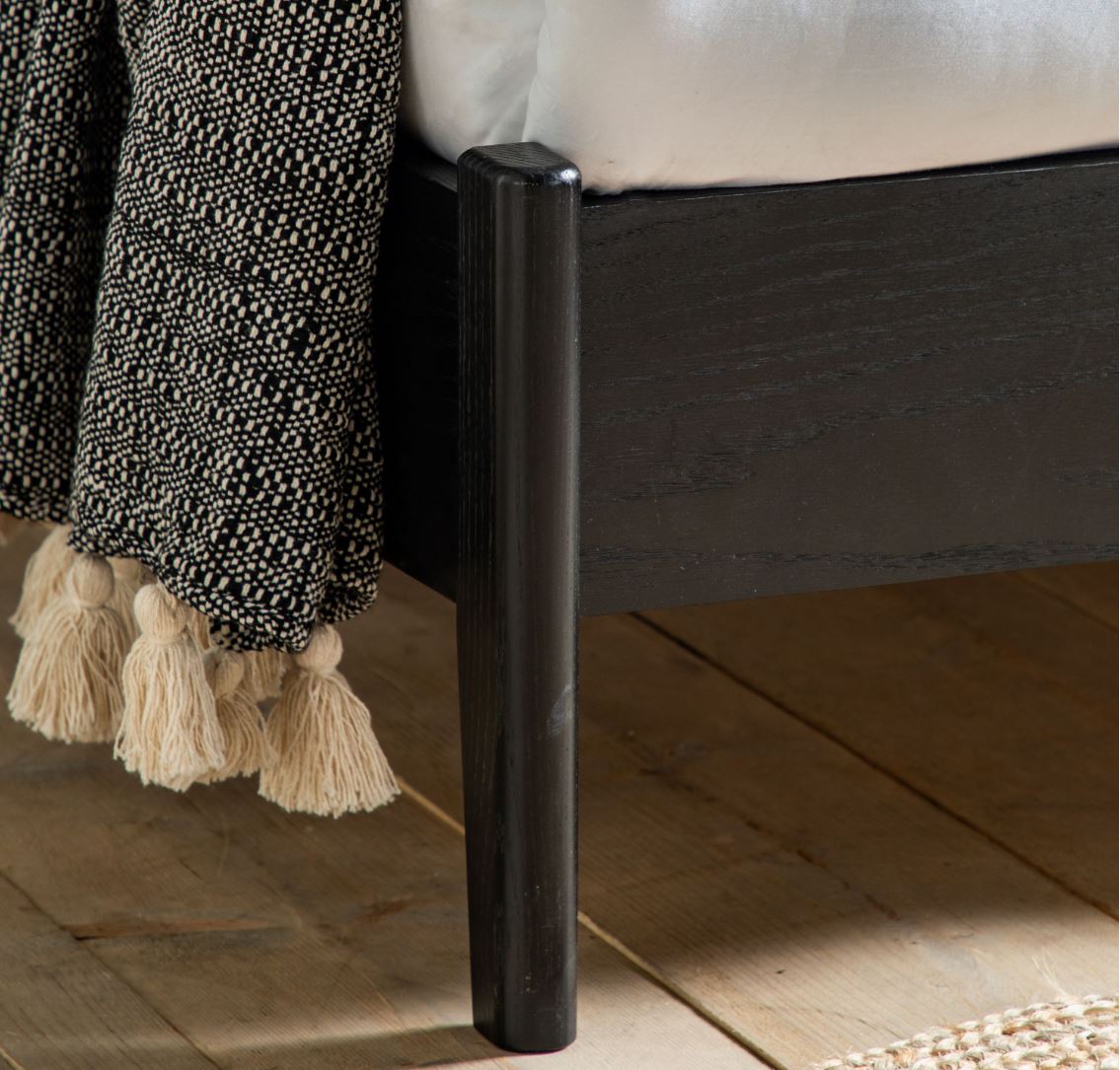 Hartley Woven Rattan Oak Bed