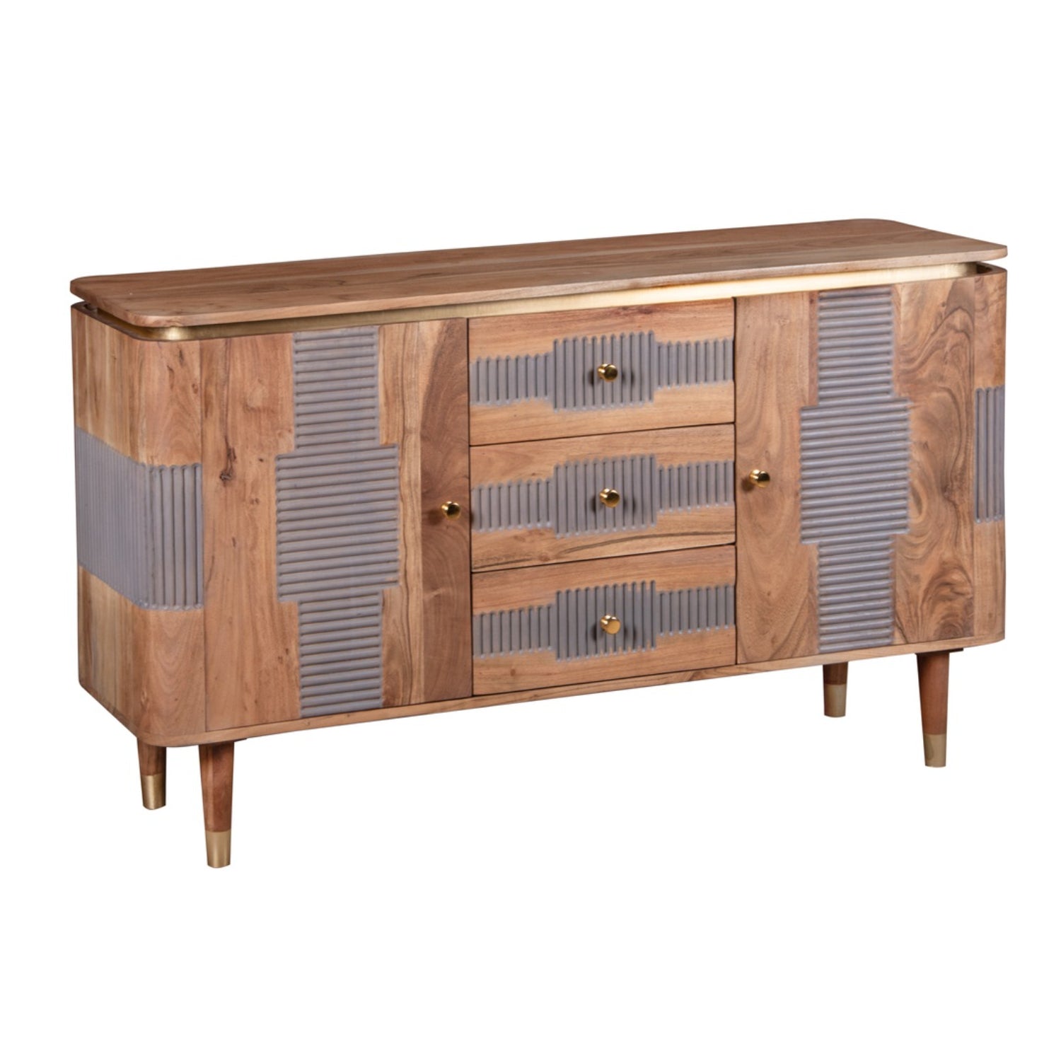 Desoto Acacia Wood 2 Doors 3 Drawers Sideboard