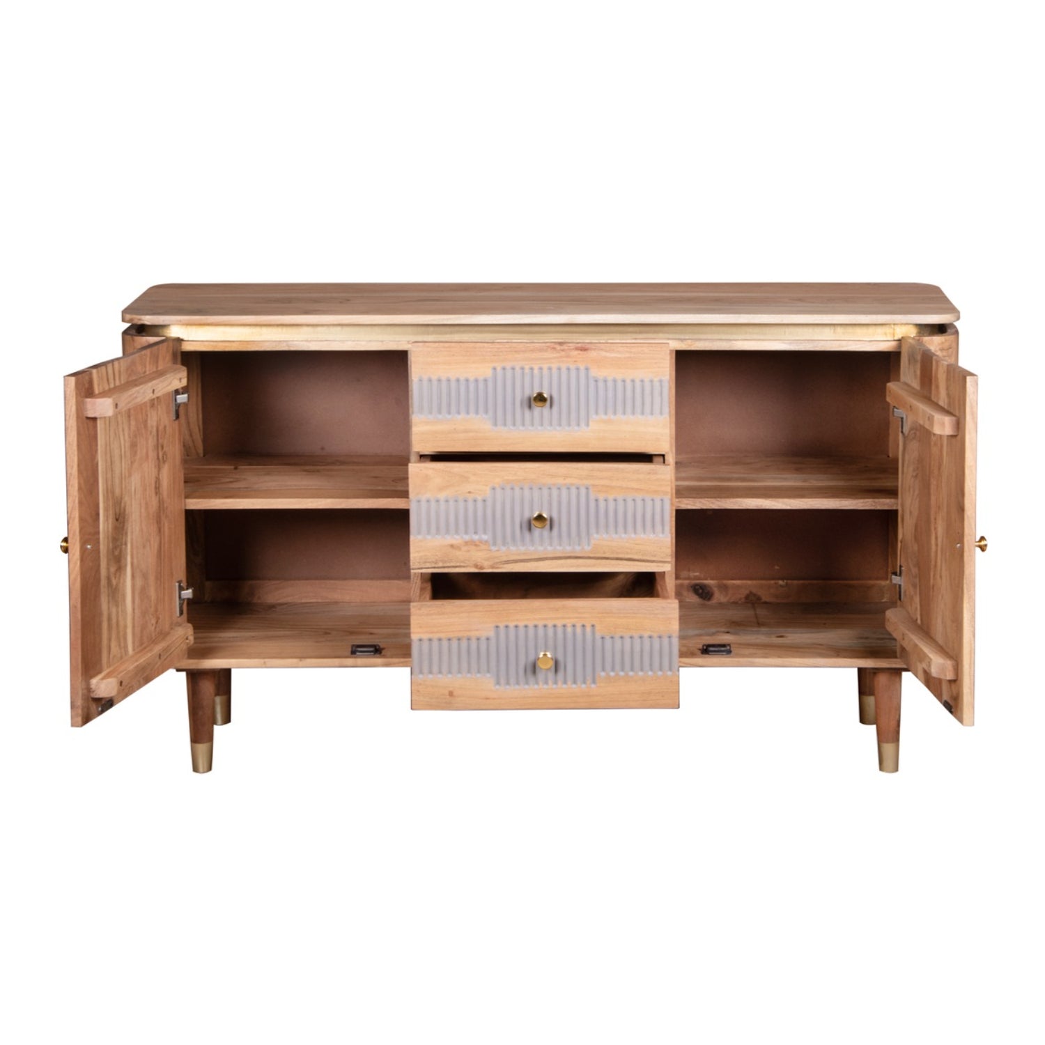 Desoto Acacia Wood 2 Doors 3 Drawers Sideboard