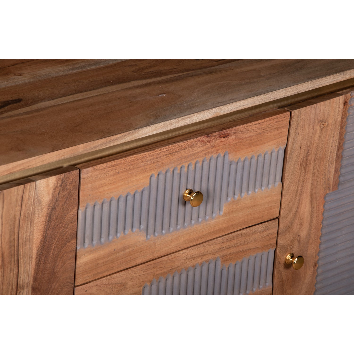 Desoto Acacia Wood 2 Doors 3 Drawers Sideboard