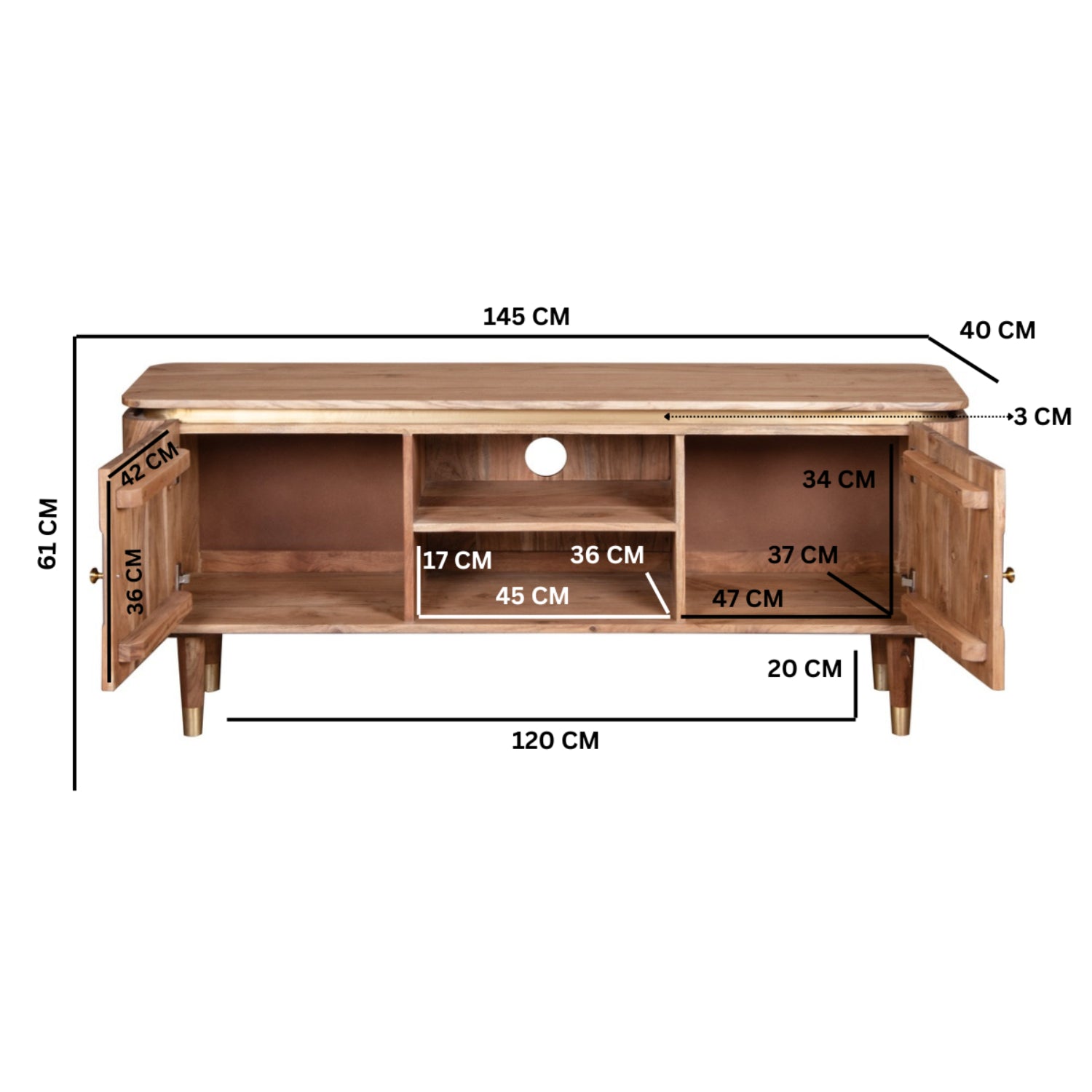 Desoto Acacia Wood Tv Unit