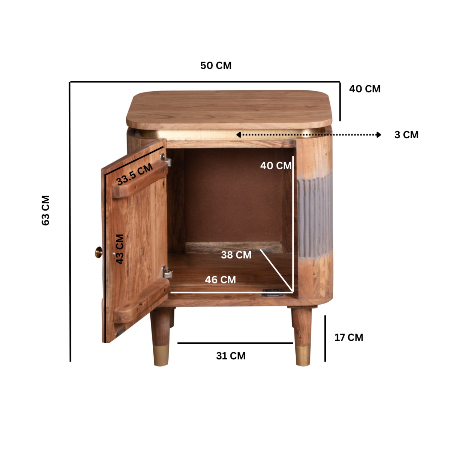Desoto Acacia Wood Bedside Table