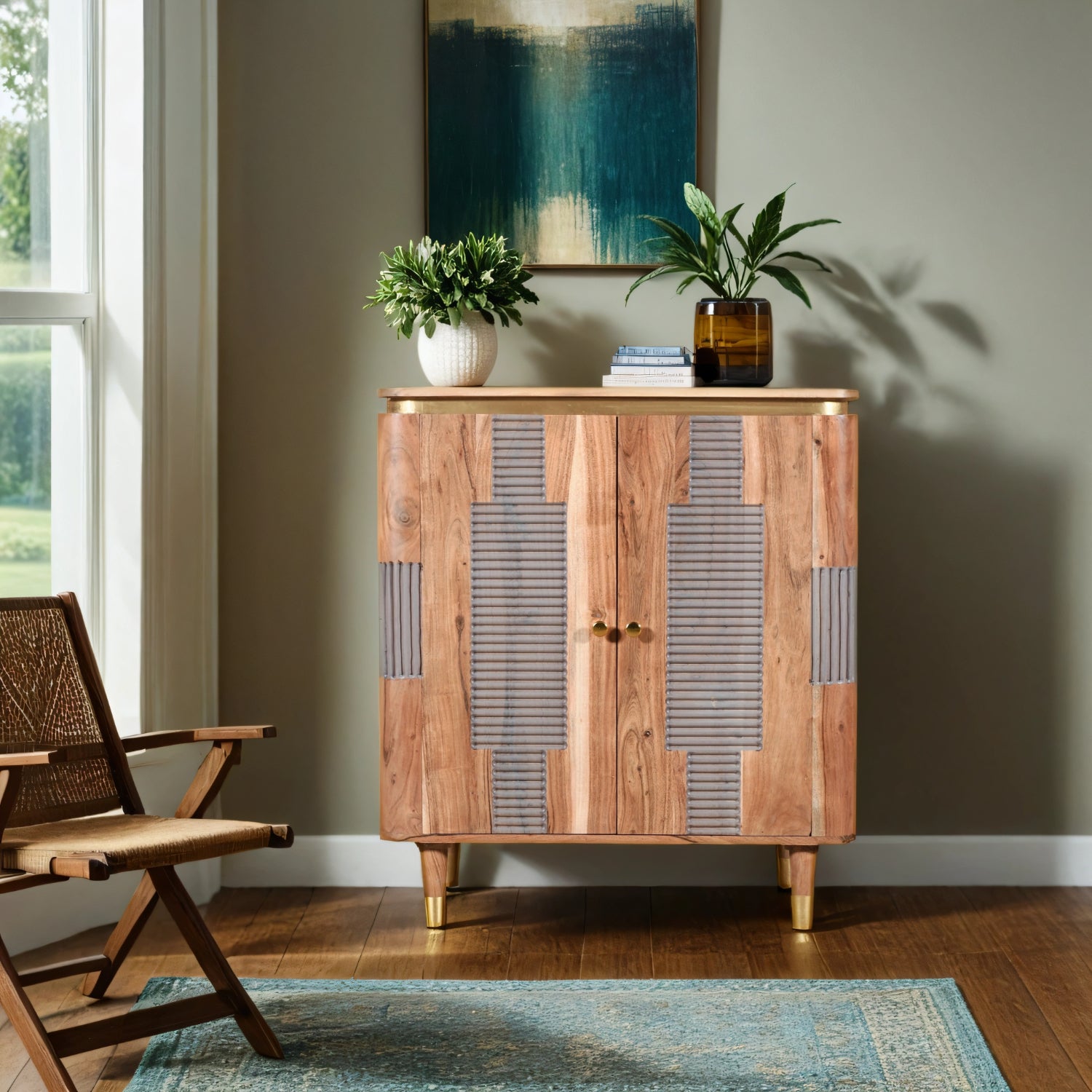 Desoto Acacia Wood 2 Doors Sideboard