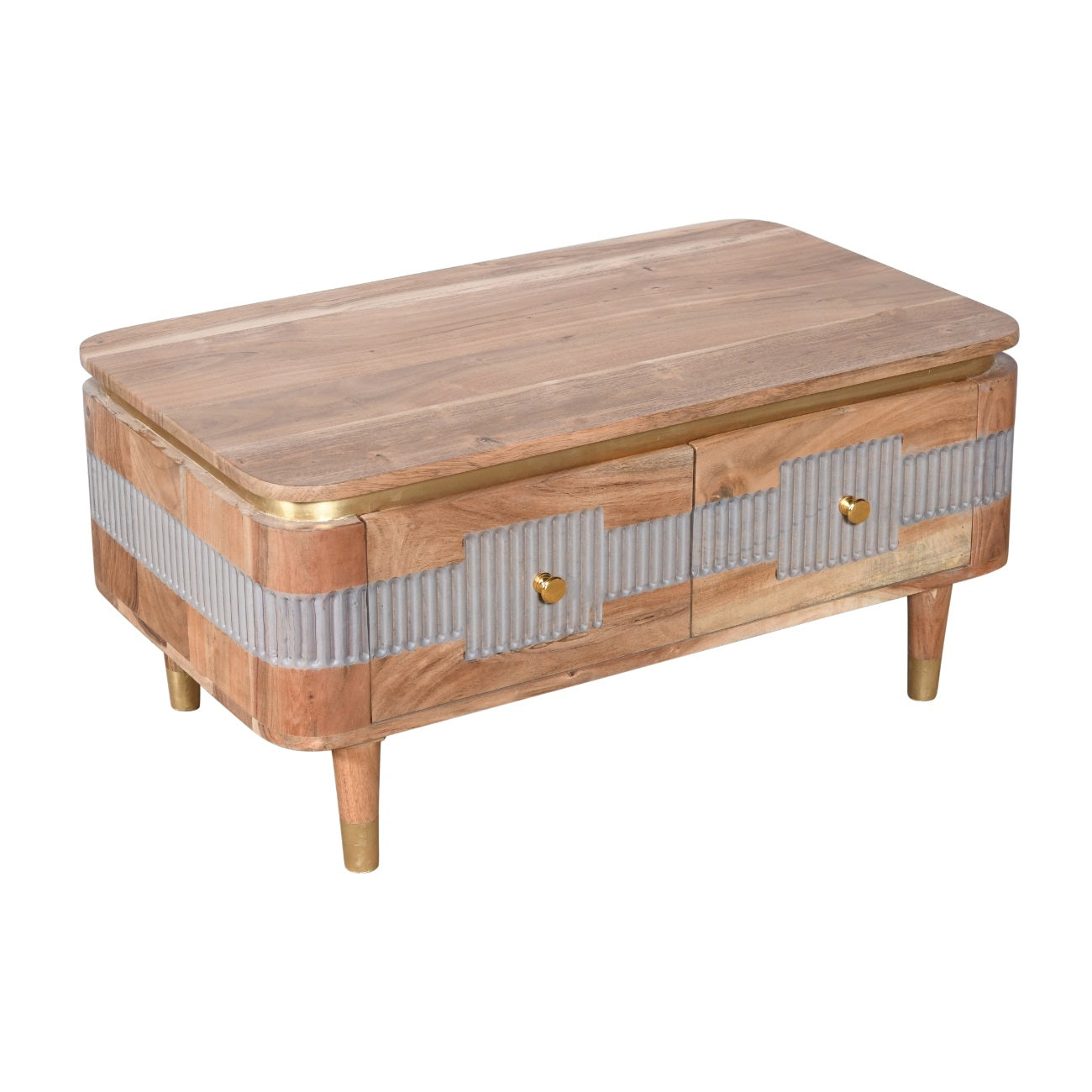 Desoto Acacia Wood 2 Drawers Coffee Table