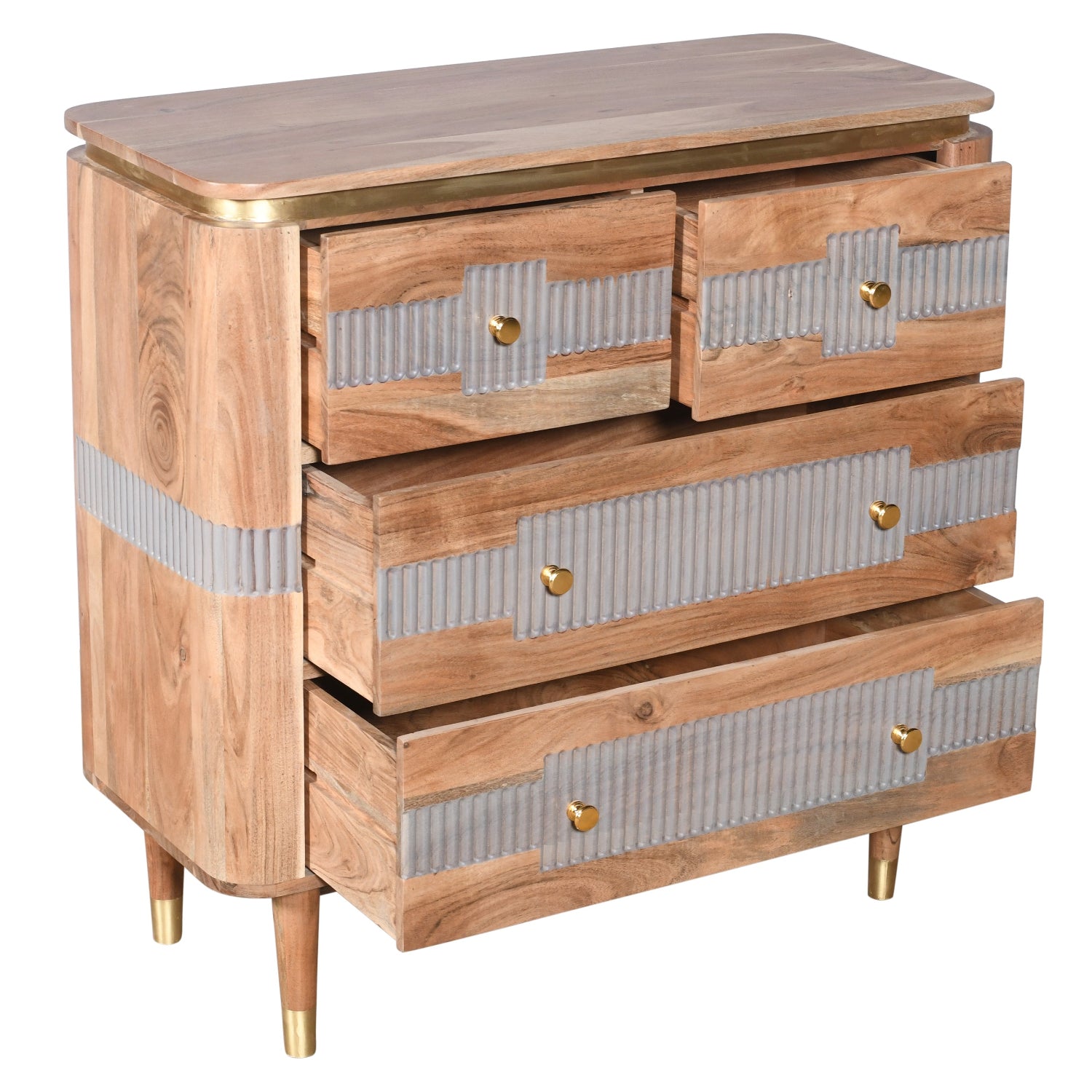 Desoto Acacia Wood 4 Drawers Chest
