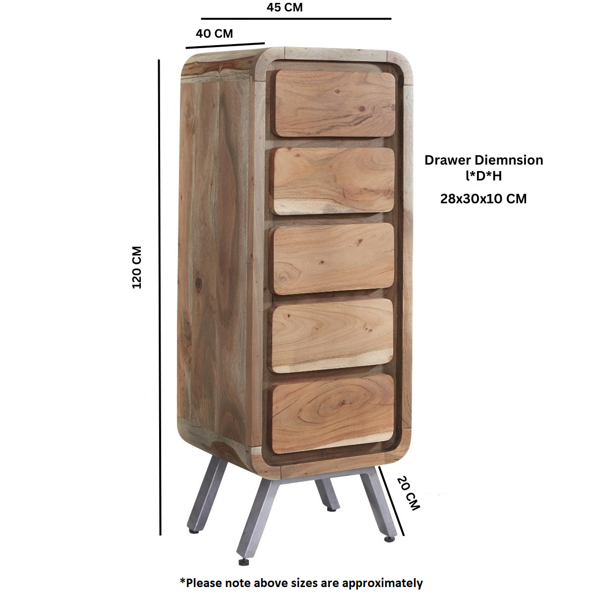 Tierra 5 Drawer Tall Chest