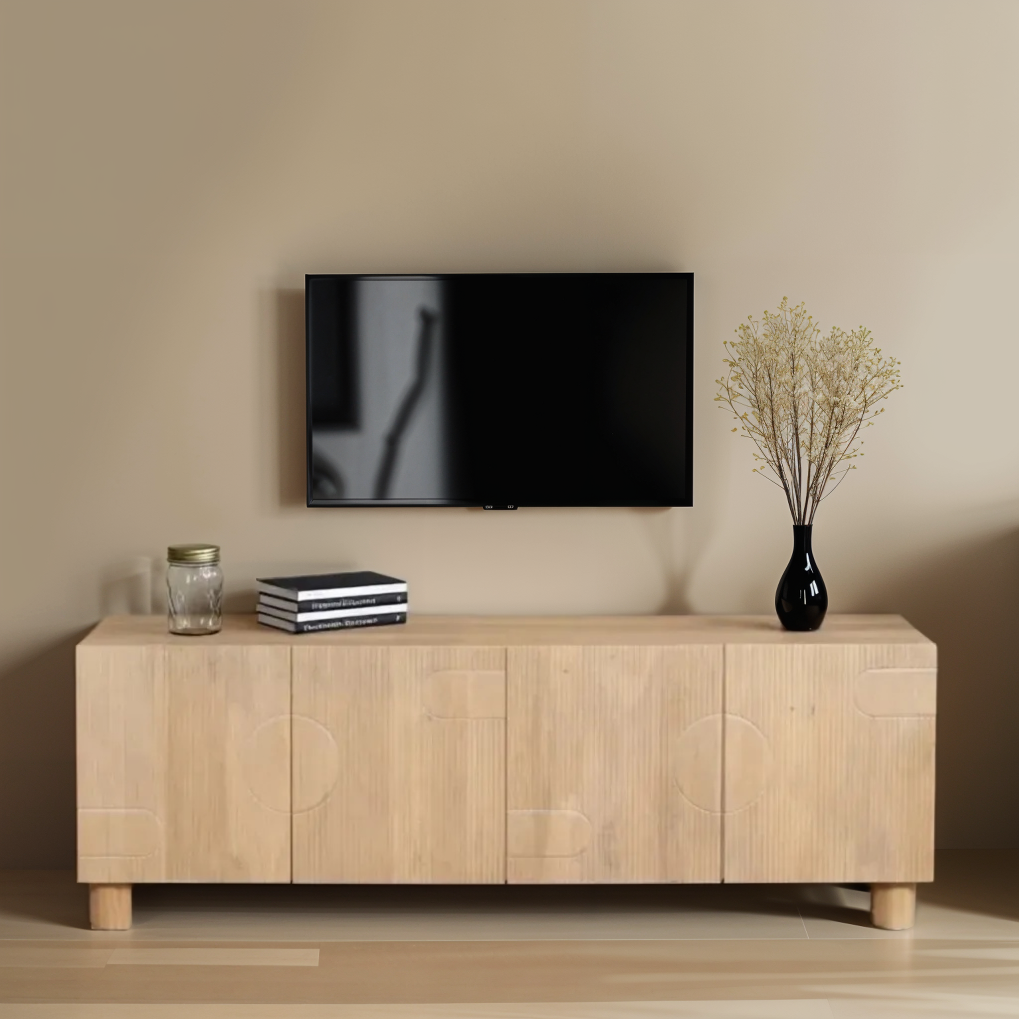 Barnstaple Solid Wood Large Low Board Tv Cabinet