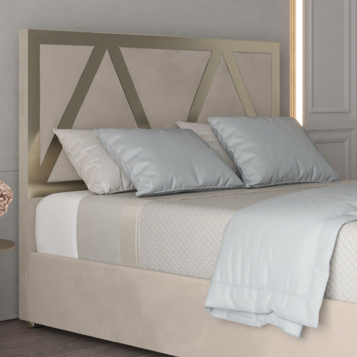 Alison Upholstered Soft Velvet Metal Bed Frame