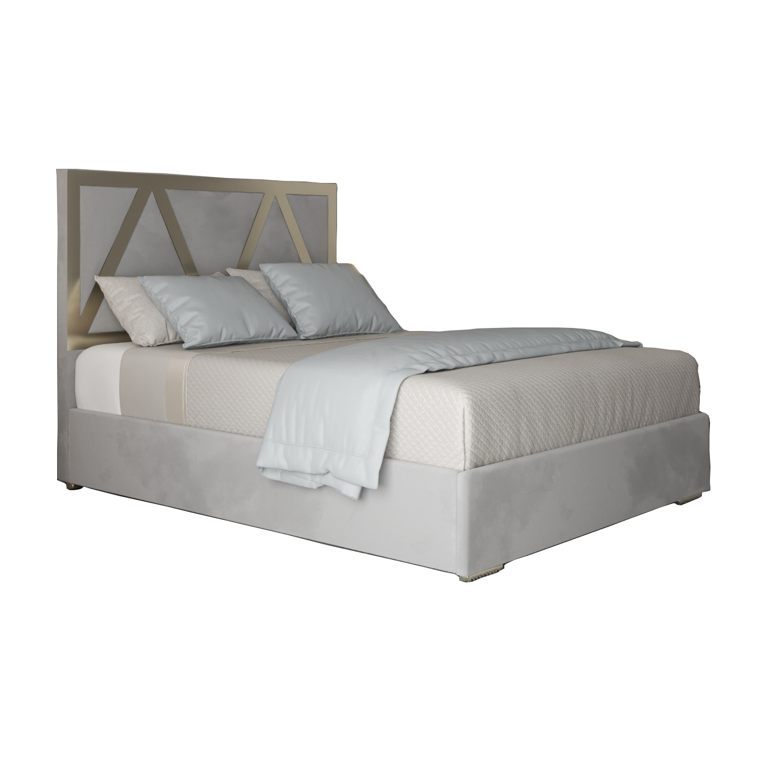Alison Upholstered Soft Velvet Metal Bed Frame