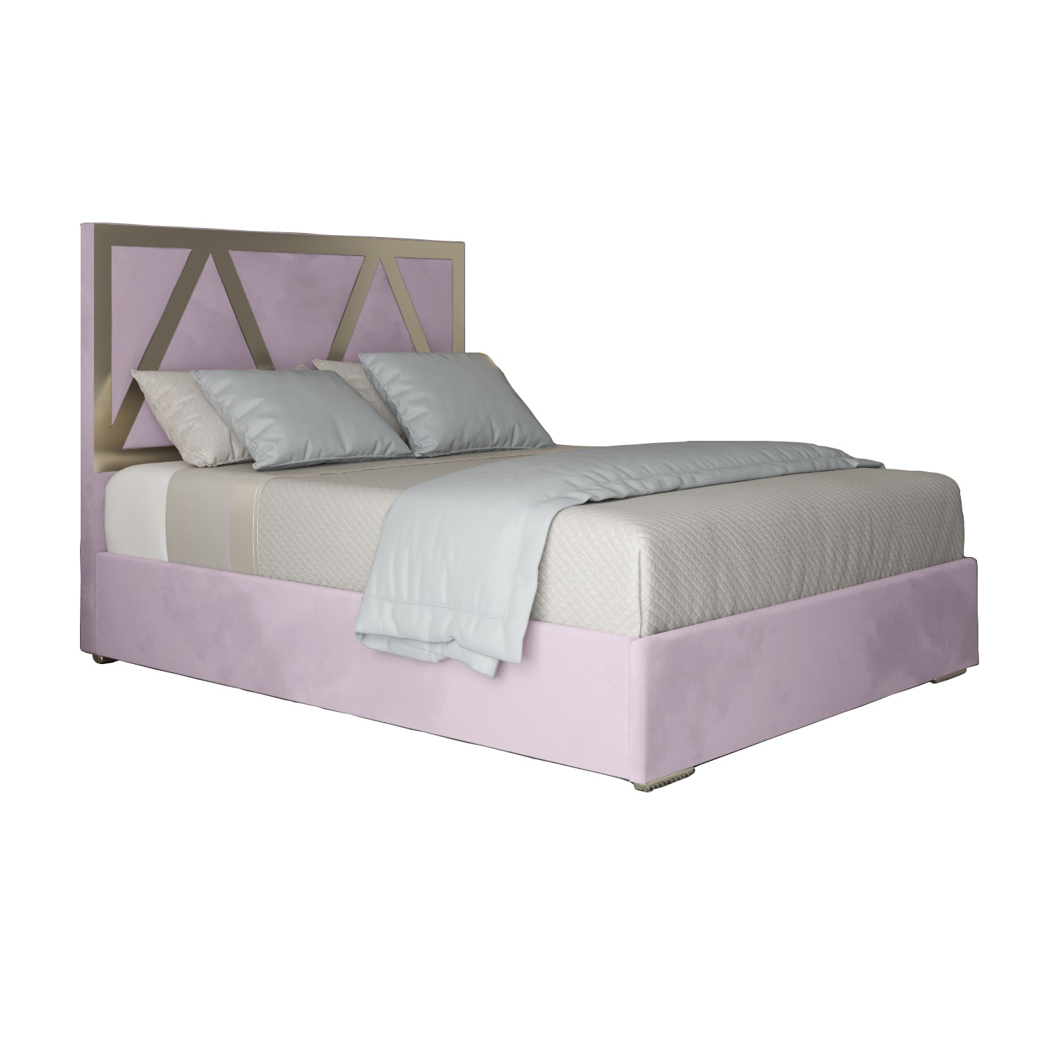 Alison Upholstered Soft Velvet Metal Bed Frame