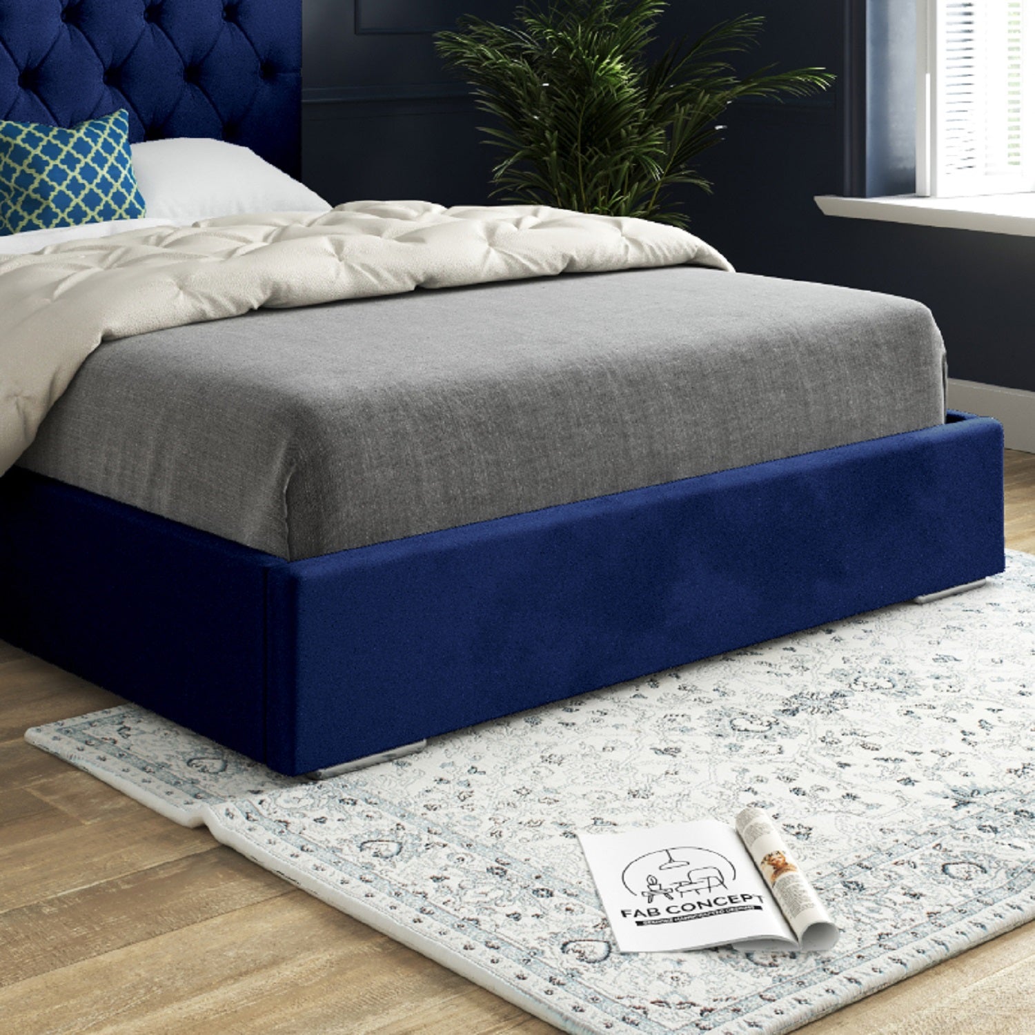 Alma Upholstered Soft Velvet Bed Frame