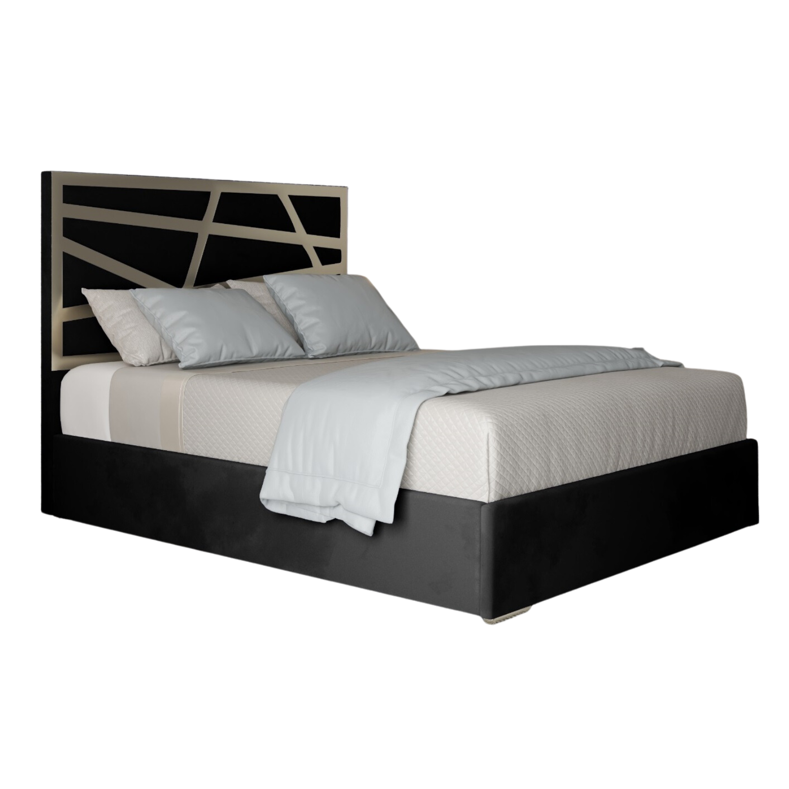 Arabella Upholstered Soft Velvet Metal Bed Frame